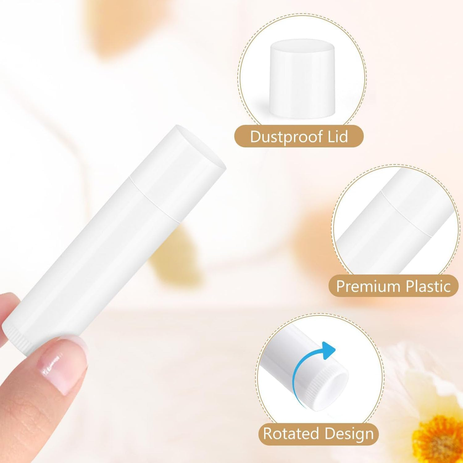 Paifeancodill Empty Lipstick Containers Clear Lip Balm Tubes, Plastic Empty Lipstick Container with Cap for Making, Travel Lip Balm Tube Containers, round Plastic Lips Balm Tube Secure Packaging image number 1