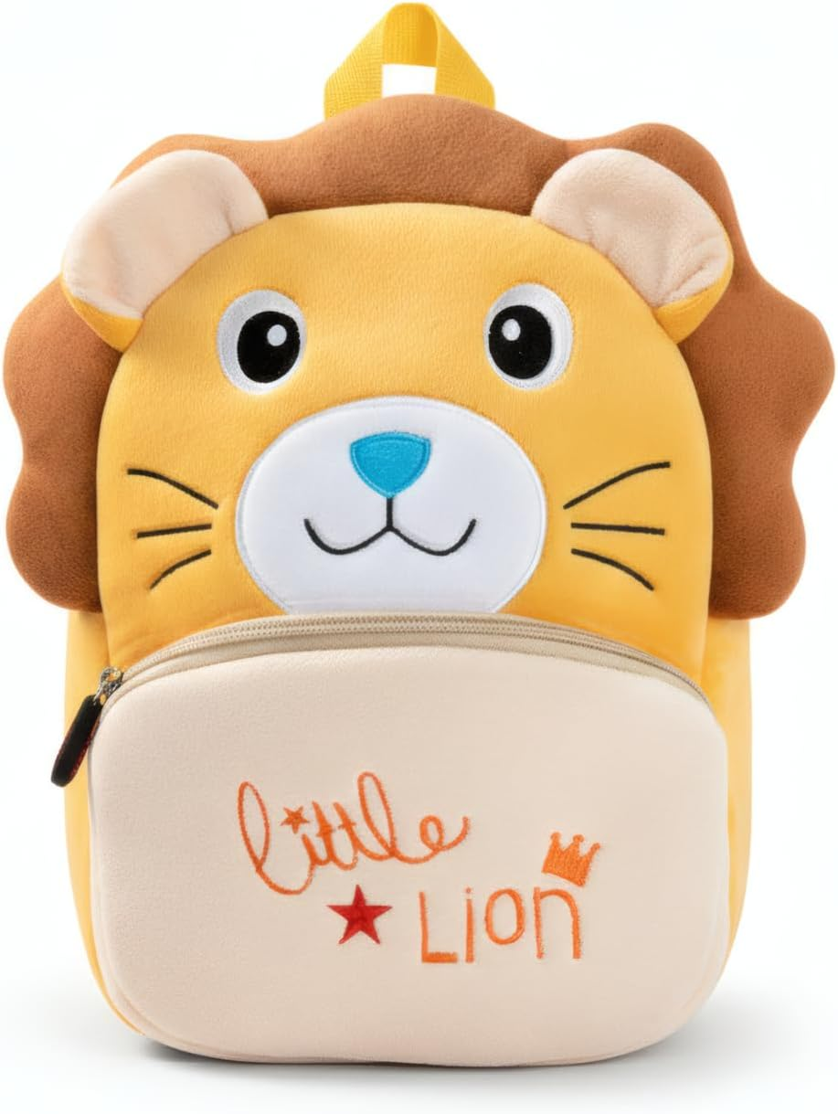 Ultra-Light Toddler Plush Backpack with 3D Animal Design, Soft Mini School Bag for Kindergarten, Daycare & Travel, Cute Cartoon Rucksack for Baby Boys & Girls - Butterfly image number 2