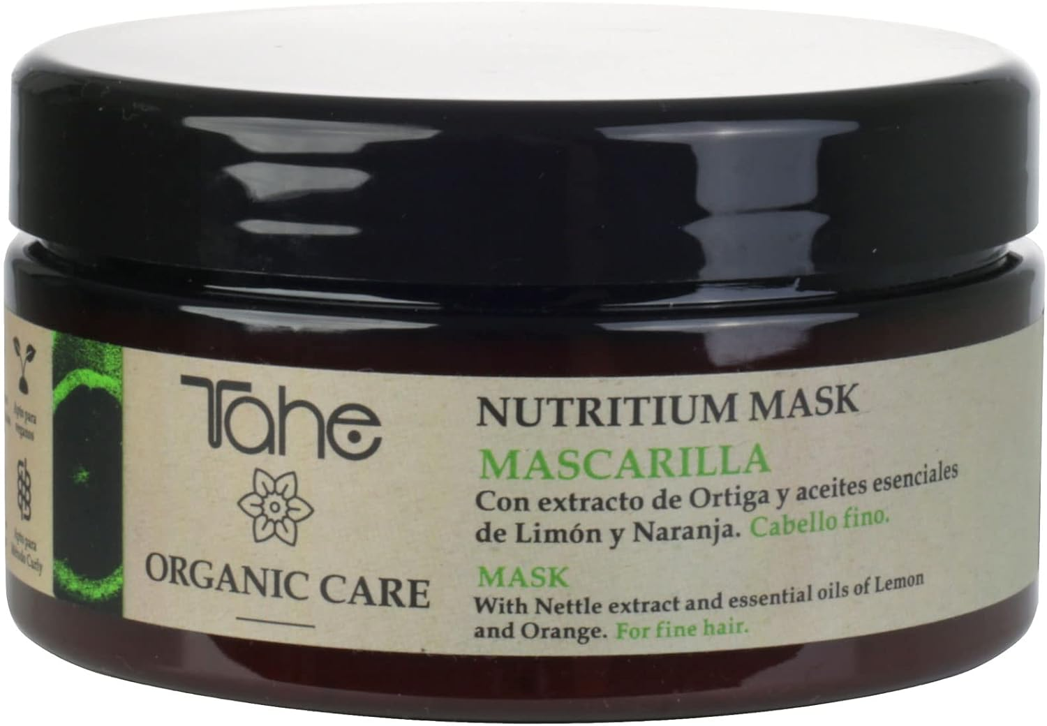 Tahe Nutritium Organic Care Hair Mask for Fine Hair - with Nettle Extract and Lemon and Orange Essential Oils, 300 Ml image number 4