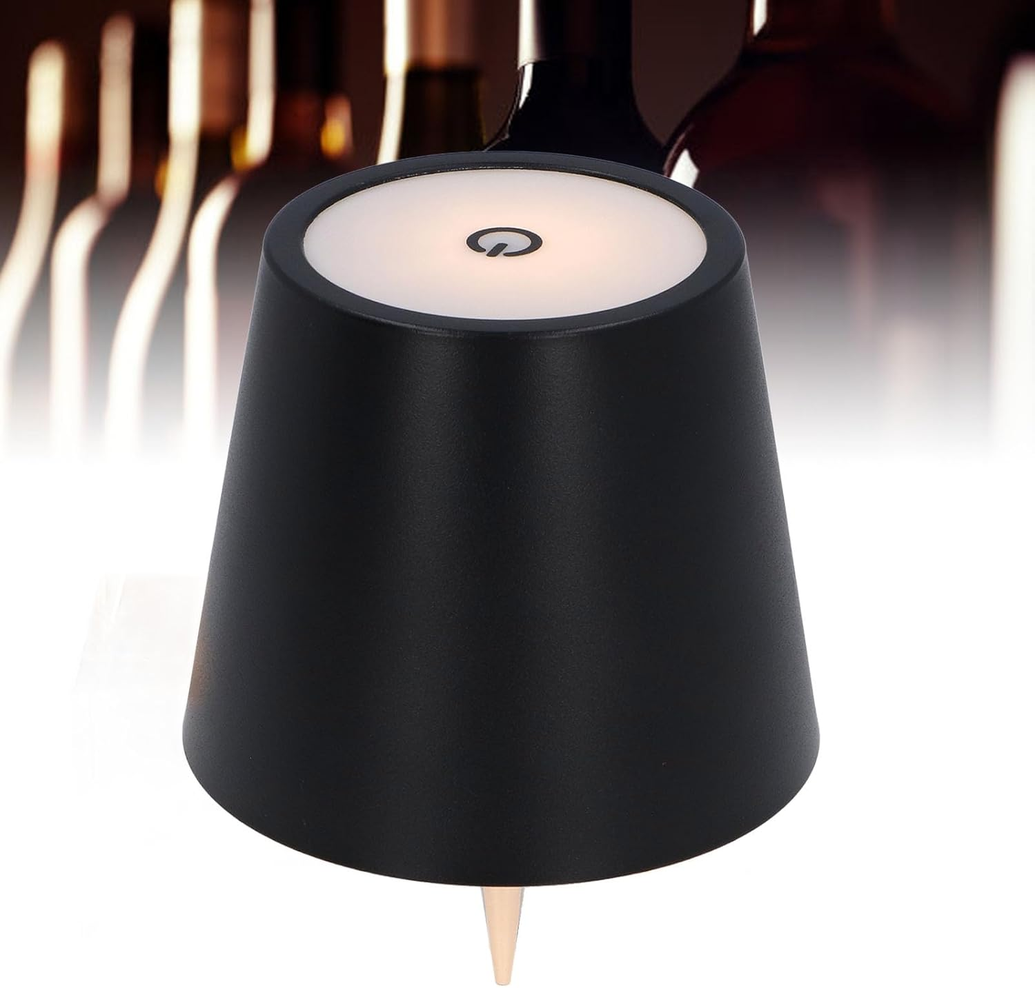 LED Wine Bottle Lamp RGB 3 Color, Stepless Dimming Touch Control Bottle Light, Rechargeable Cordless Lamp for Home Decor (Black) - White image number 2