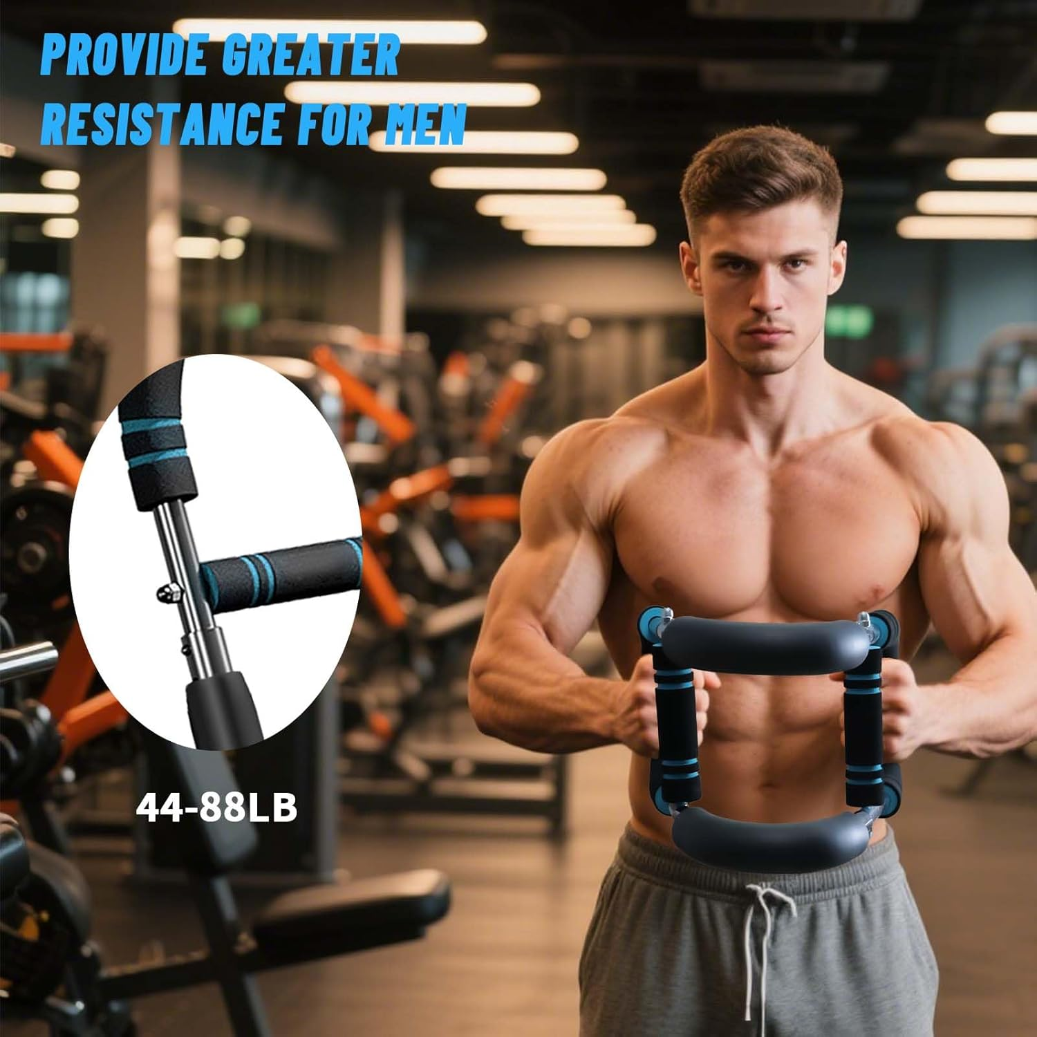 Twister Arm Trainer, 44&ndash;88Lb Adjustable Power Twister Bar, Chest Shoulder Arm Workout Equipment, Portable Detachable Upper Body Fitness Machine for Home & Gym image number 4