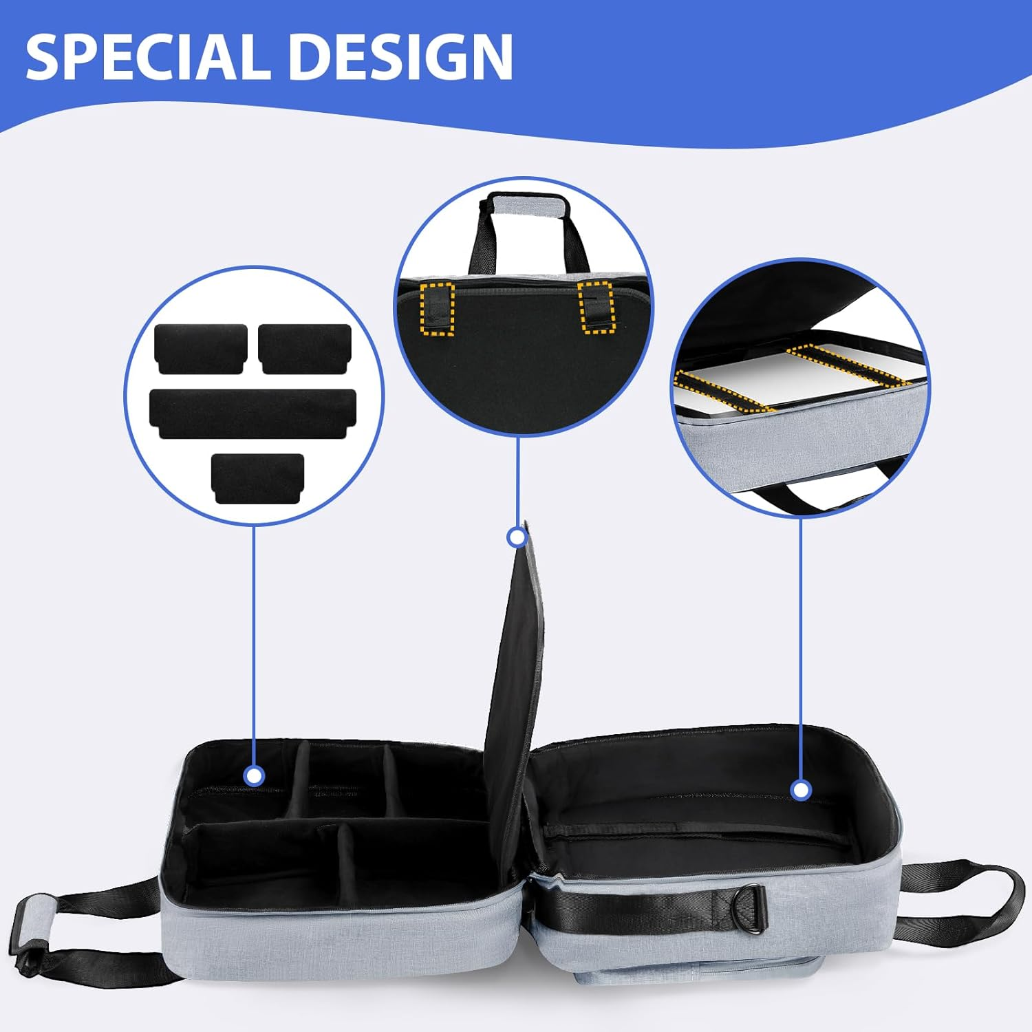 UUBOXS Carrying Case for PS5, Upgrade Protective Travel Bag for PS5/PS5 Pro/Ps5 Slim, Large Capacity Storage Bag Compatible with Playstation 5 Controller Console Accessories