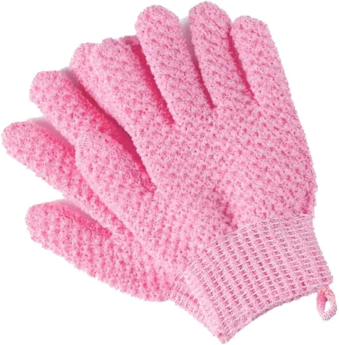 Shower Exfoliating Scrub Gloves Medium to Heavy Bathing Gloves Body Wash Dead Skin Removal Deep Cleansing Sponge Loofah for Women and Men 1 Pairs image number 4