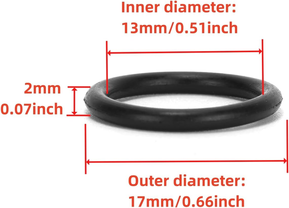 100Pcs Water Pump Housing O-Ring Rubber Seal 17X13X2Mm Compatible with Al-Ko/Compatible with Colapz/Compatible with Dometic/Compatible with Whale Systems