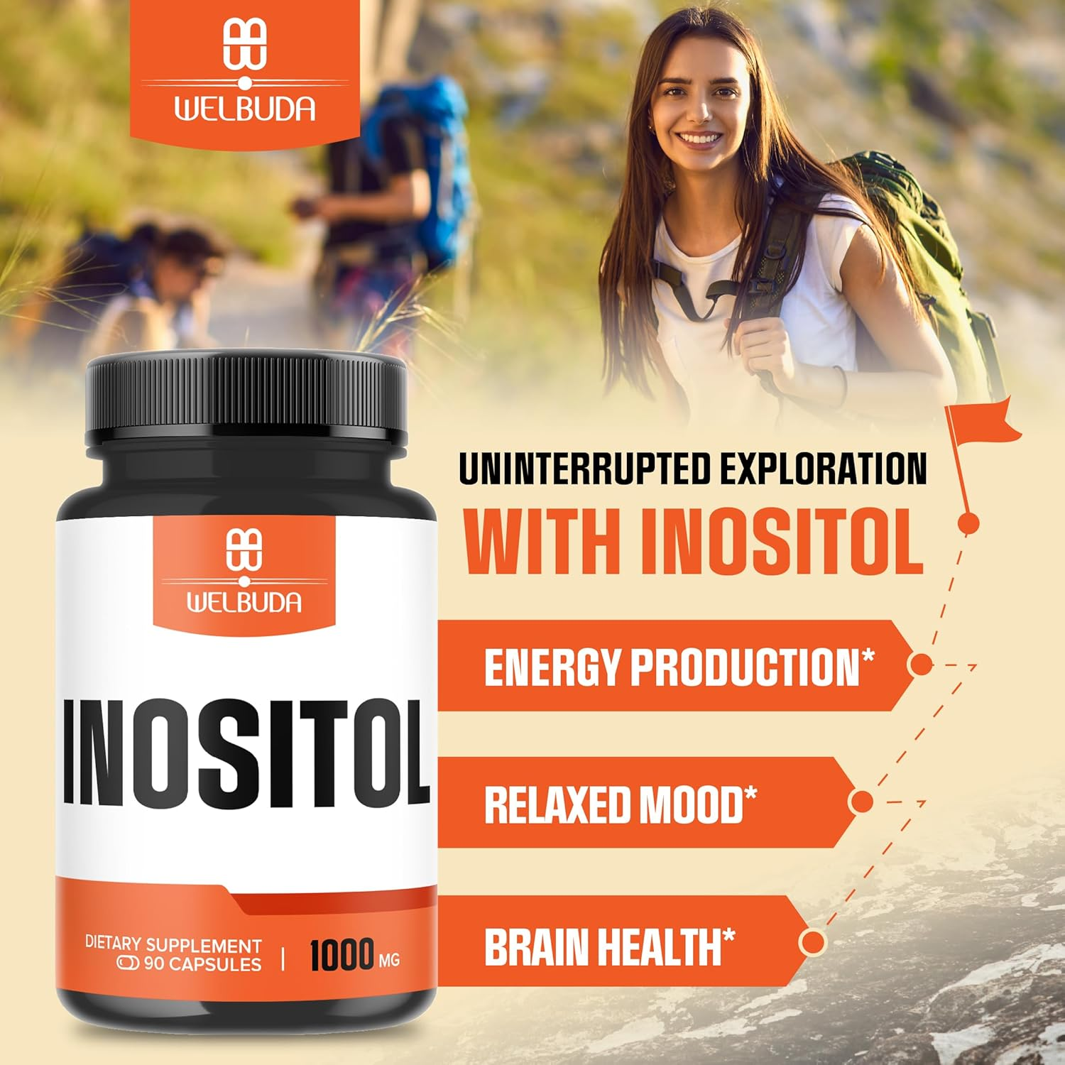 1000Mg Myo-Inositol and D-Chiro Inositol Supplement - 90 Capsules image number 4