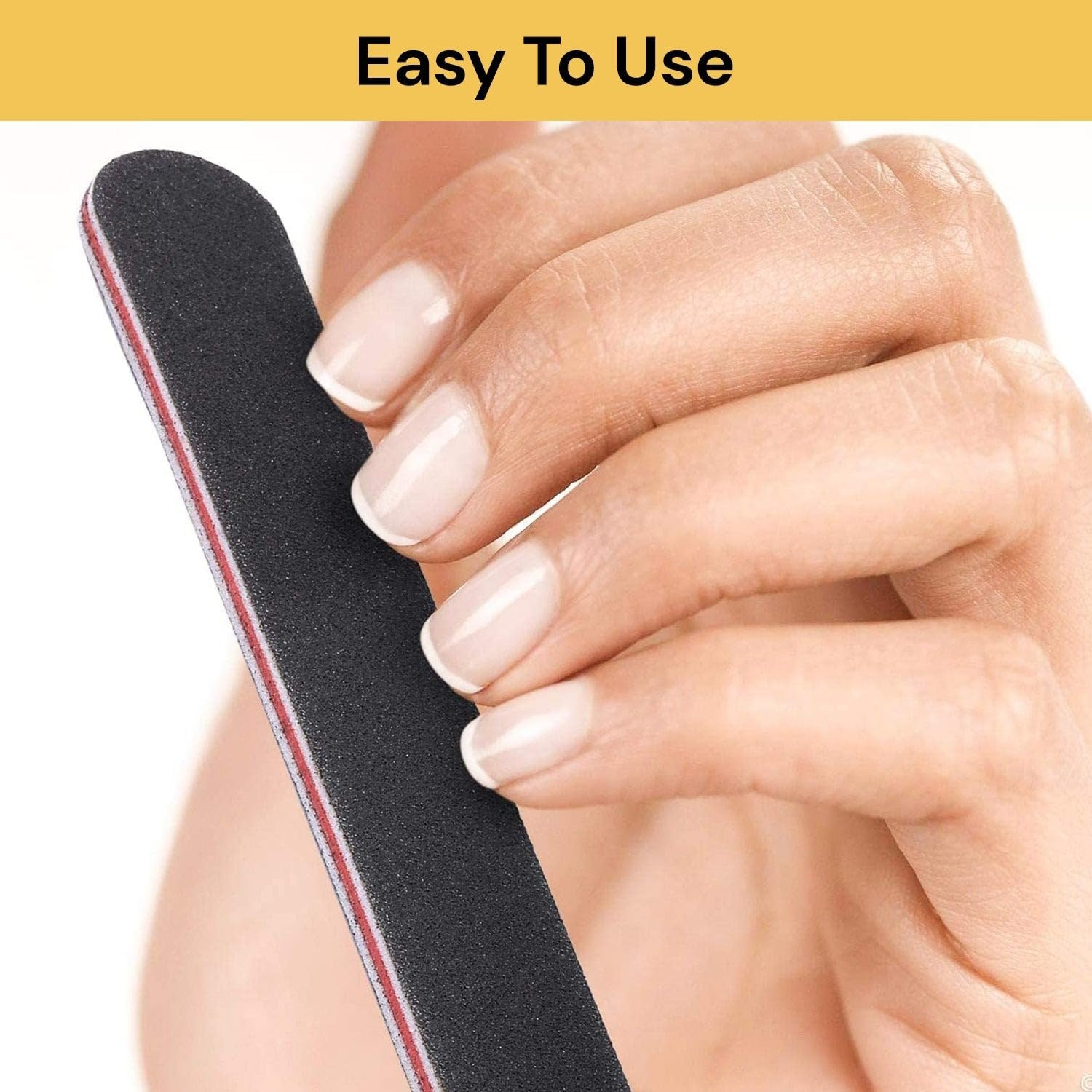 EZONEDEAL Professional Nail File, 100/180 Grit Emery Double-Sided Washable, Nail File Polishing Set, Nail Buffer File Polisher, Profesional Fingernail Filer Reusable Manicure (Black + Purple, 50, Count, 100/180 Grit) - 100, Grey + Purple image number 6