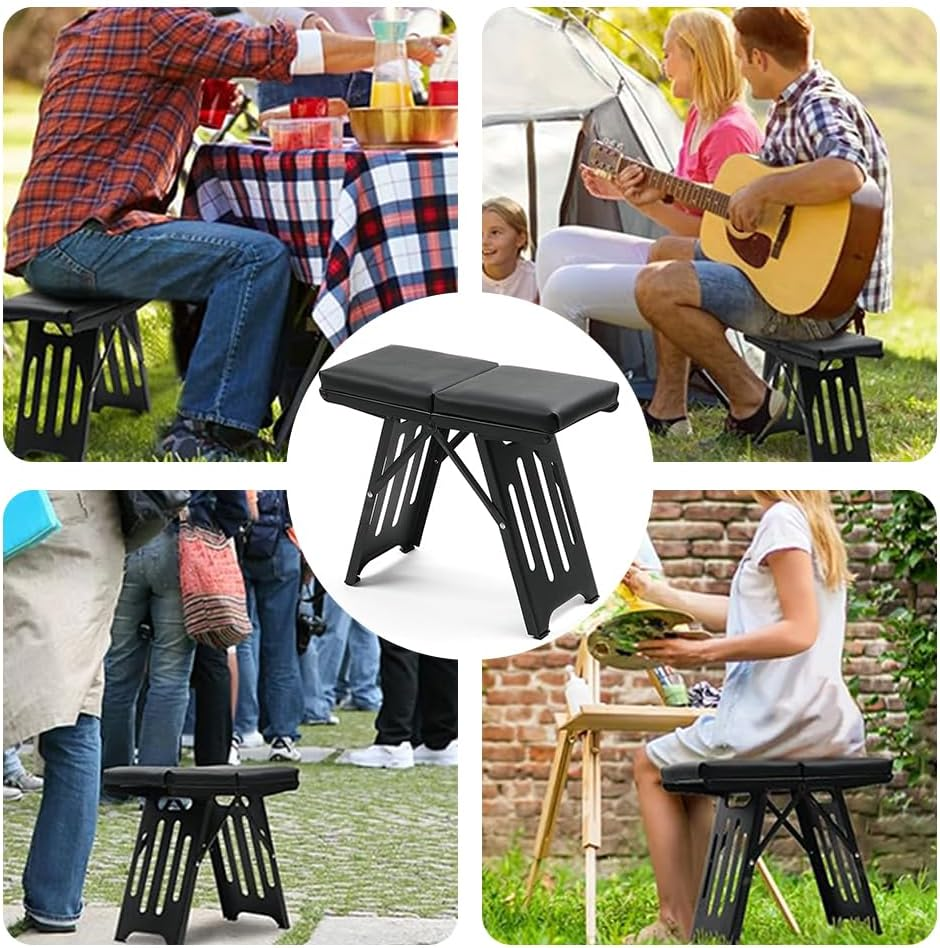 Camp Stools Folding,Collapsible Stool with Storage Bag,Metal Folding Step Stool,Portable Chair,Thickened Maza,For Camping,Hiking,Fishing,Bbq