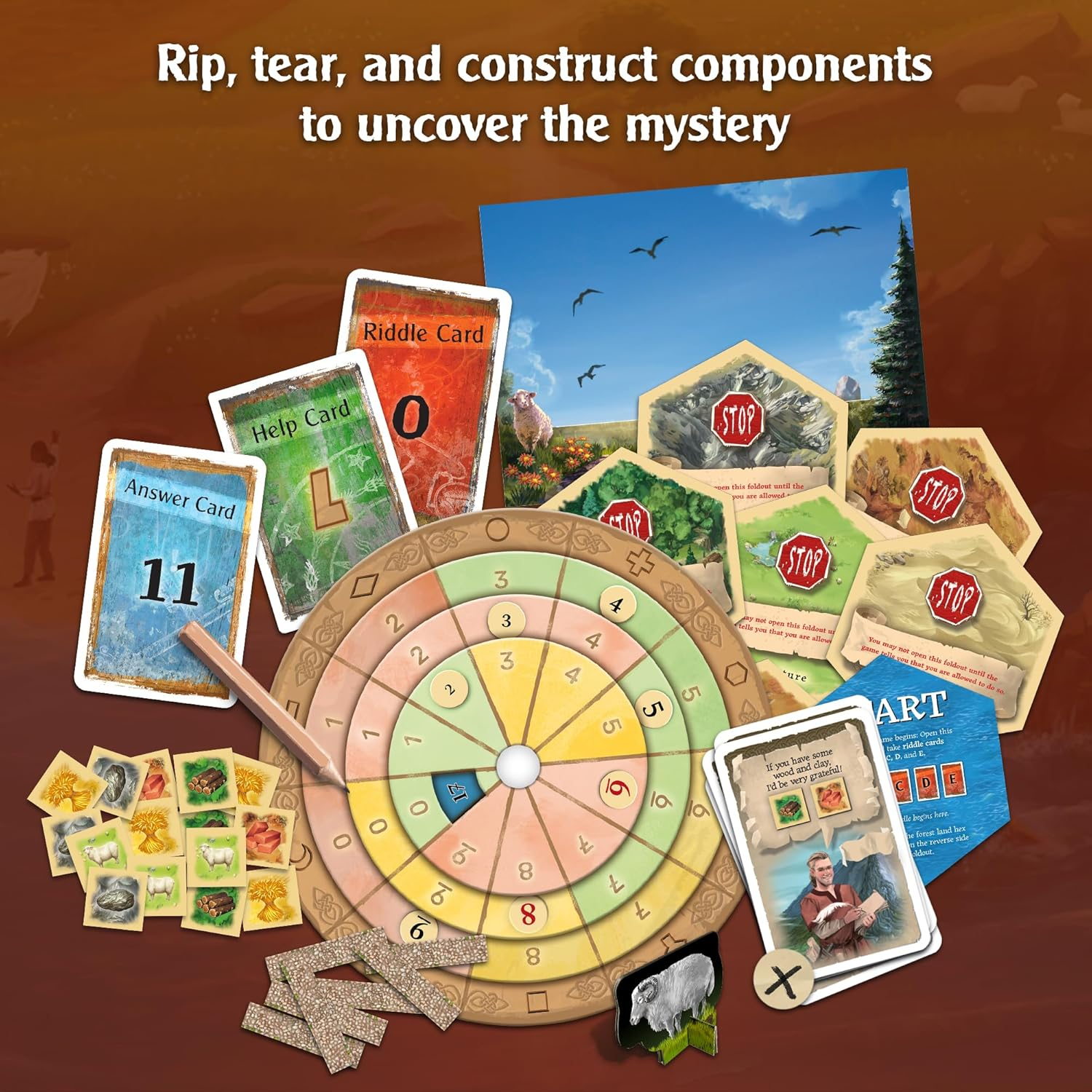 Thames & Kosmos | Exit: the Game - Adventures on Catan | Interactive Escape Room | Cooperative | 1-4 Players, Ages 10+ image number 4