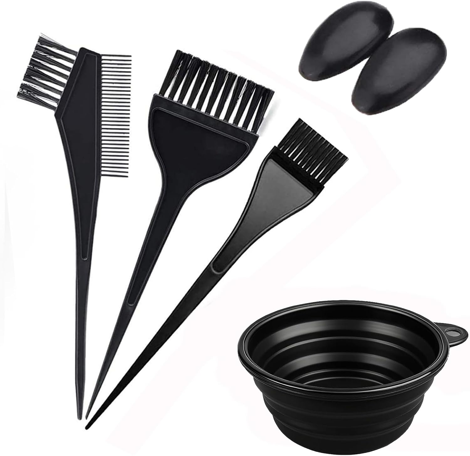 Hair Dye Mixing Bowl and Brush Set, 5Pcs Hair Dyeing Tool Set, Brush Double-Sided Comb, Dye Brush, Ear Cover, Hair Colouring Tools for Home Salon Beauty image number 5