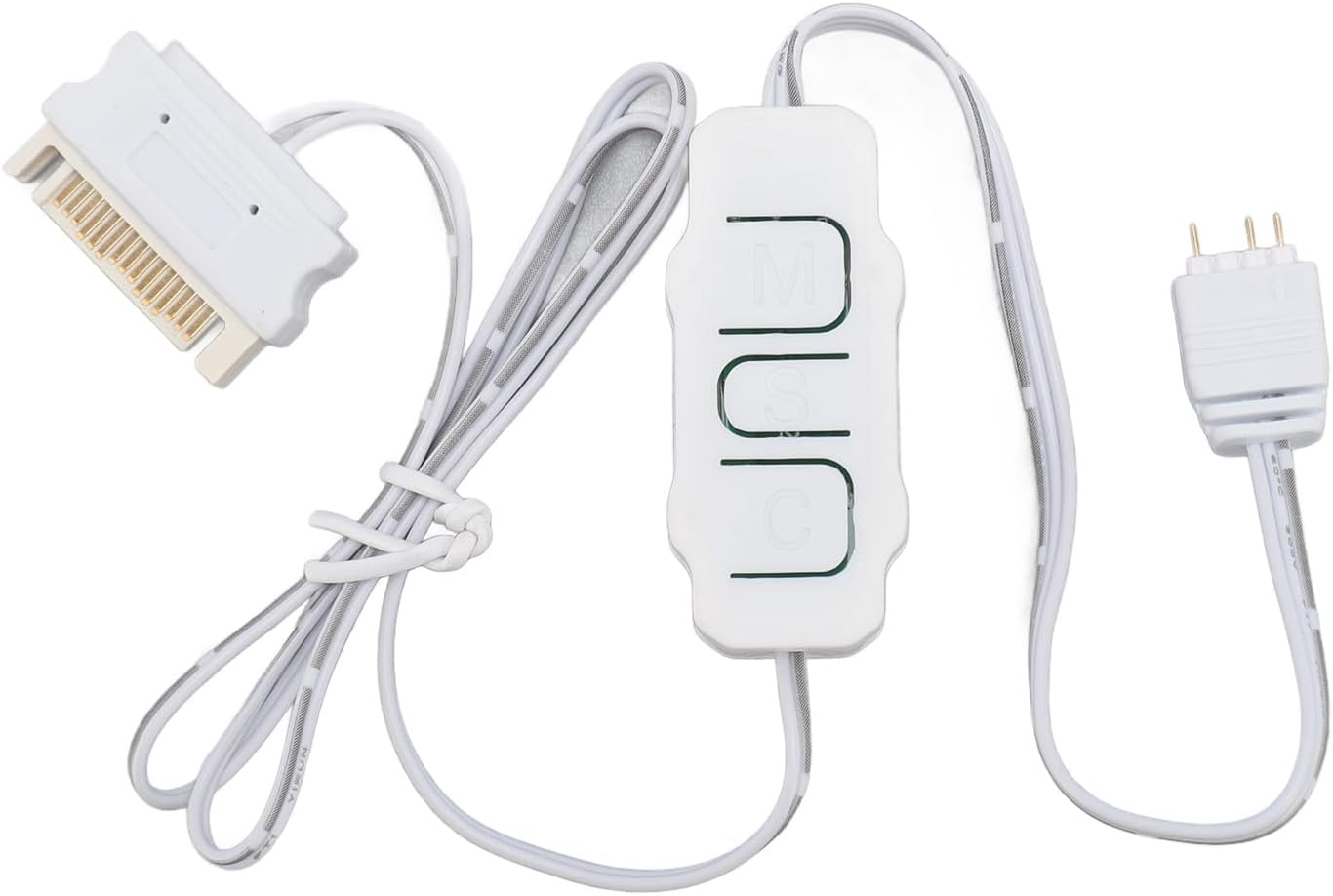 EVGATSAUTO ARGB Controller, 5V 3 Pin Power Supply Computer Hardware PC Components Desktop Accessories for PC Fans Coolers Light Strips (White)