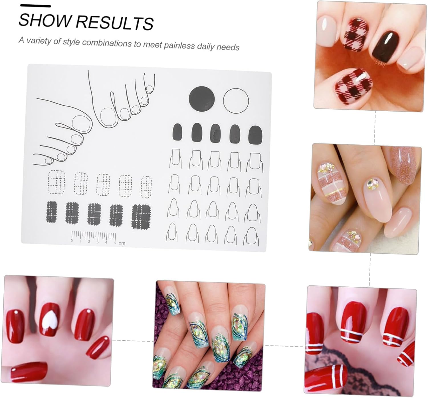 HAMPPLIES Acrylic Nail Mat Silicone Trainer Sheet for Application Practice for Nail Tech Training for Learning Nail Art Techniques for Various Nail Designs image number 3