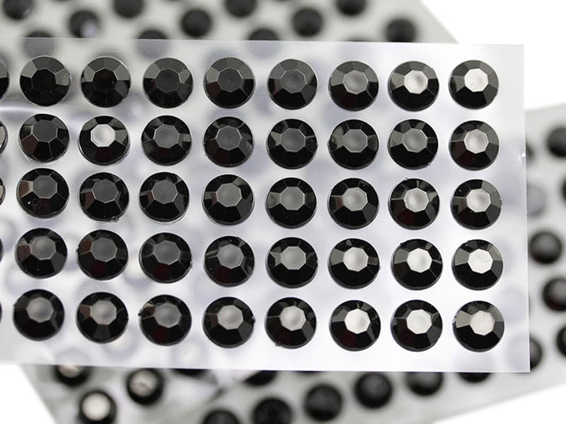 10Mm SS46 Blue Self Adhesive Acrylic Rhinestones Plastic Face Gems Stick on Body Jewels for DIY Cards and Invitations Crafts Bling Sticker - 5 Sheets - 250PCS