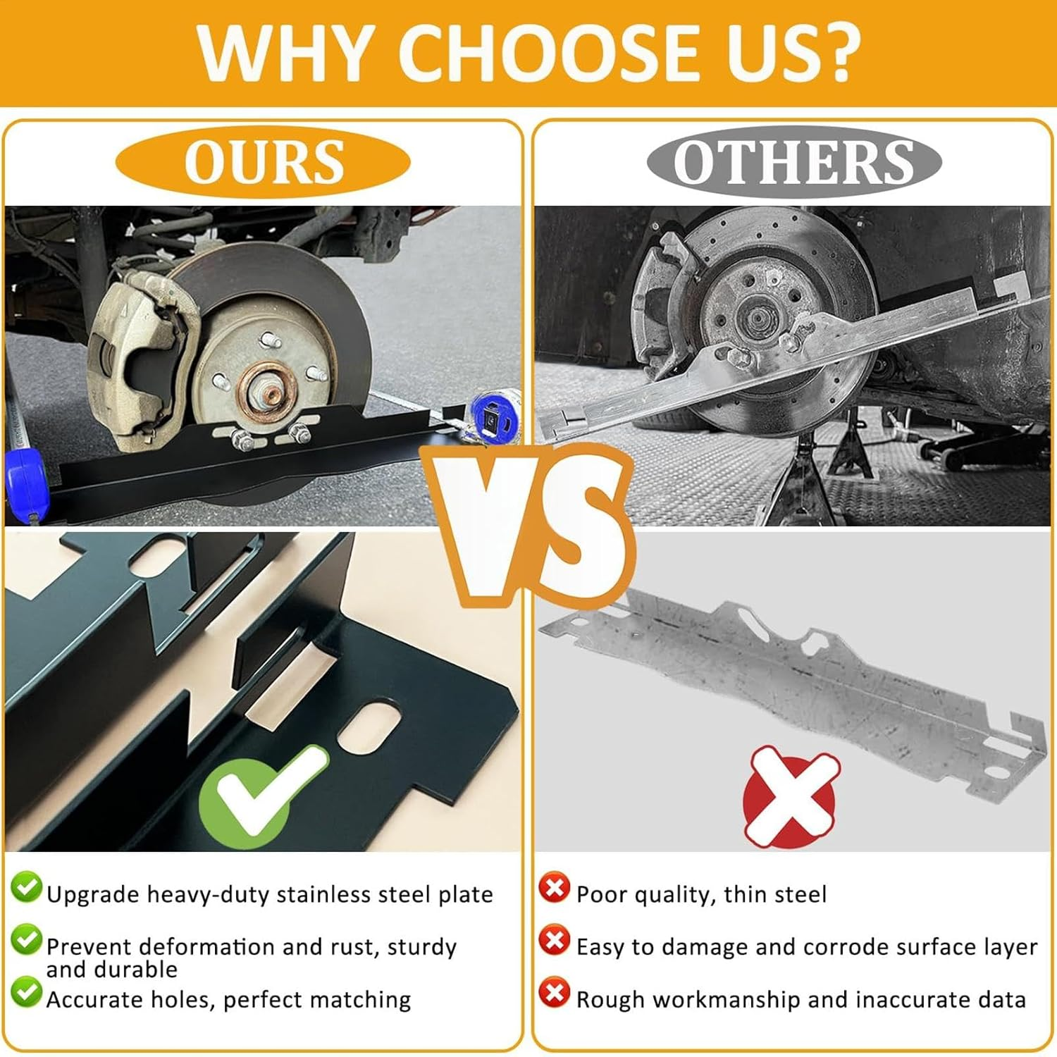 Car Wheel Toe Plate - 2X Accurate Camber Plates Wheel Alignment - Quick Measuring Aid Heavy Duty Stainless Steel Equipment for Automotive Maintenance image number 3