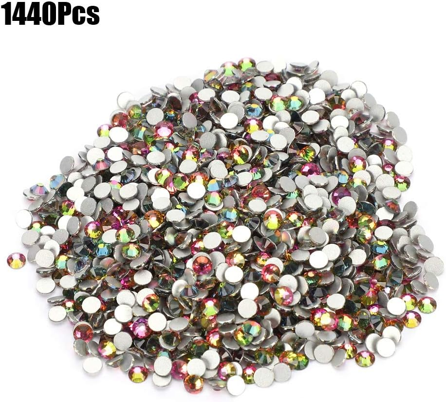 1440Pcs Hot Fix Flatback Rhinestones Glass Diamantes Gems Crystal Nail Art Decoration for Nails Decoration Makeup Clothes Shoes image number 6