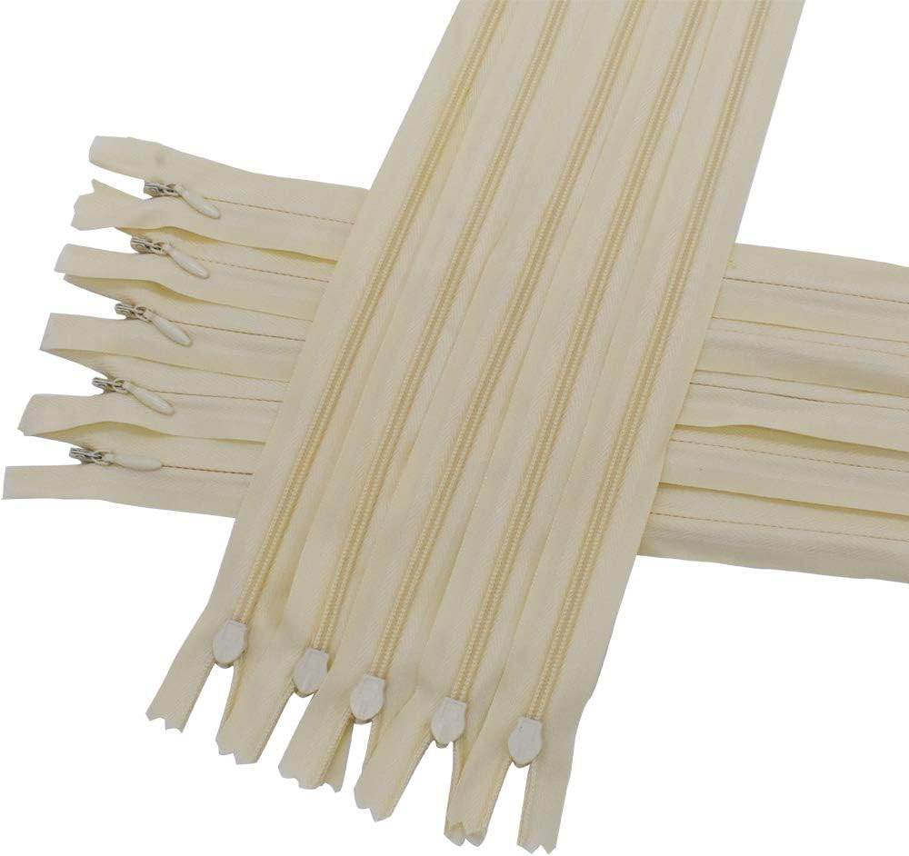 40Pcs 20 Inch Nylon Invisible Zippers Sewing for Tailor Sewing Crafts, Dresses, Skirts, Pillows DIY Crafter'S Special (Beige) - Beige image number 4