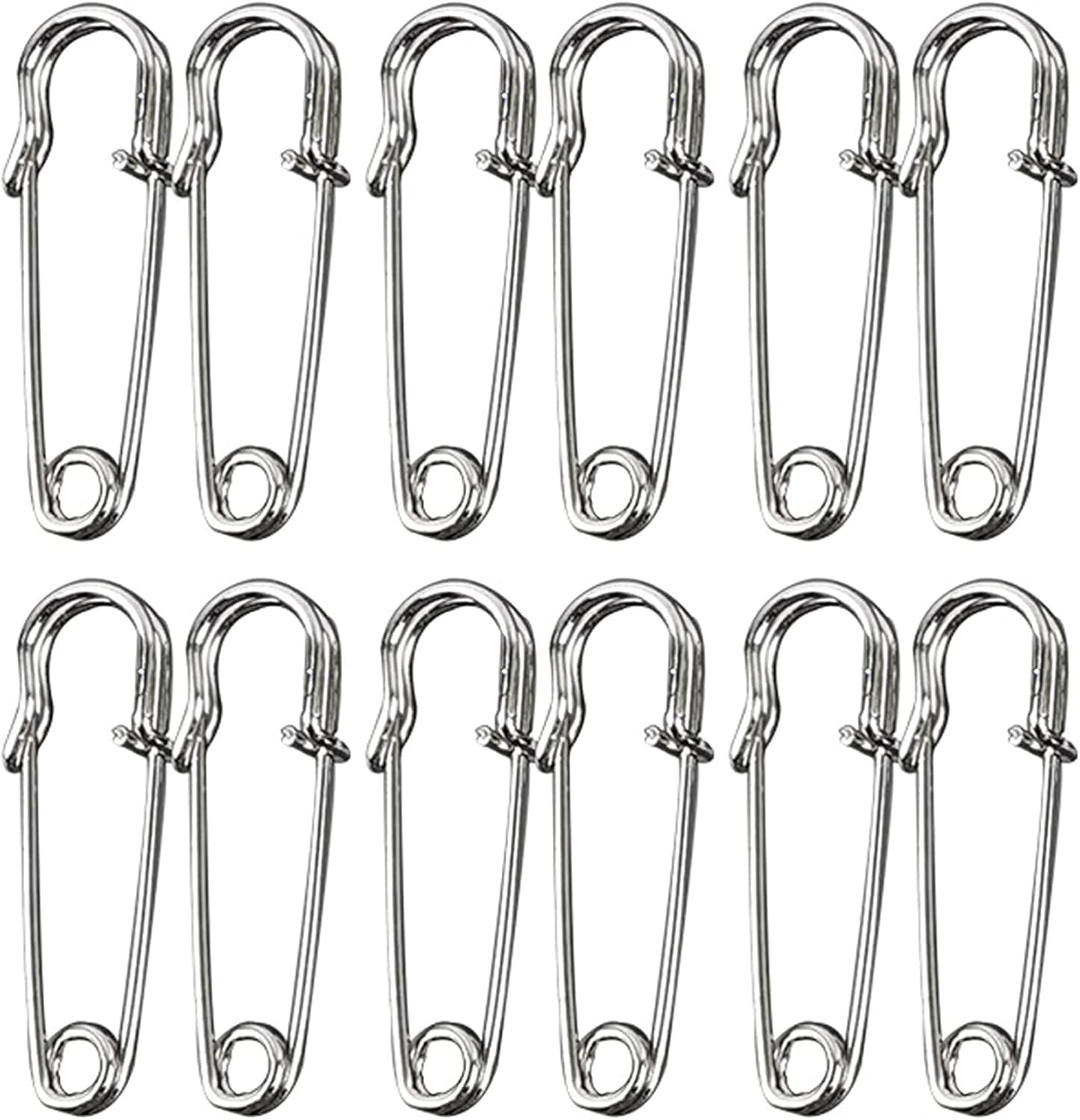 Large Safety Pins, Large Safety Pins Heavy Duty for Clothes, 12 Pack Pins Assorted for Clothes, Leather, Crafts, Canvas, Blankets, Shawls, Kilts (Gold, 100Mm 4'')
