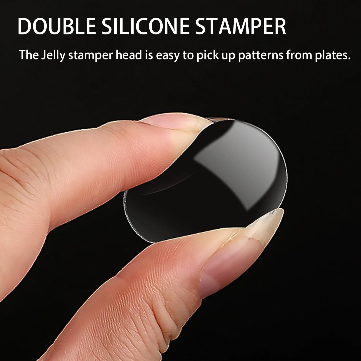 Nail Stamp Clear Silicone French Nails Stamp French Nail Art Stamper Kit Nail Stamper Nail Stamp with Scraper Nail Brush for French Manicure Home DIY Nail 5 Pieces image number 1