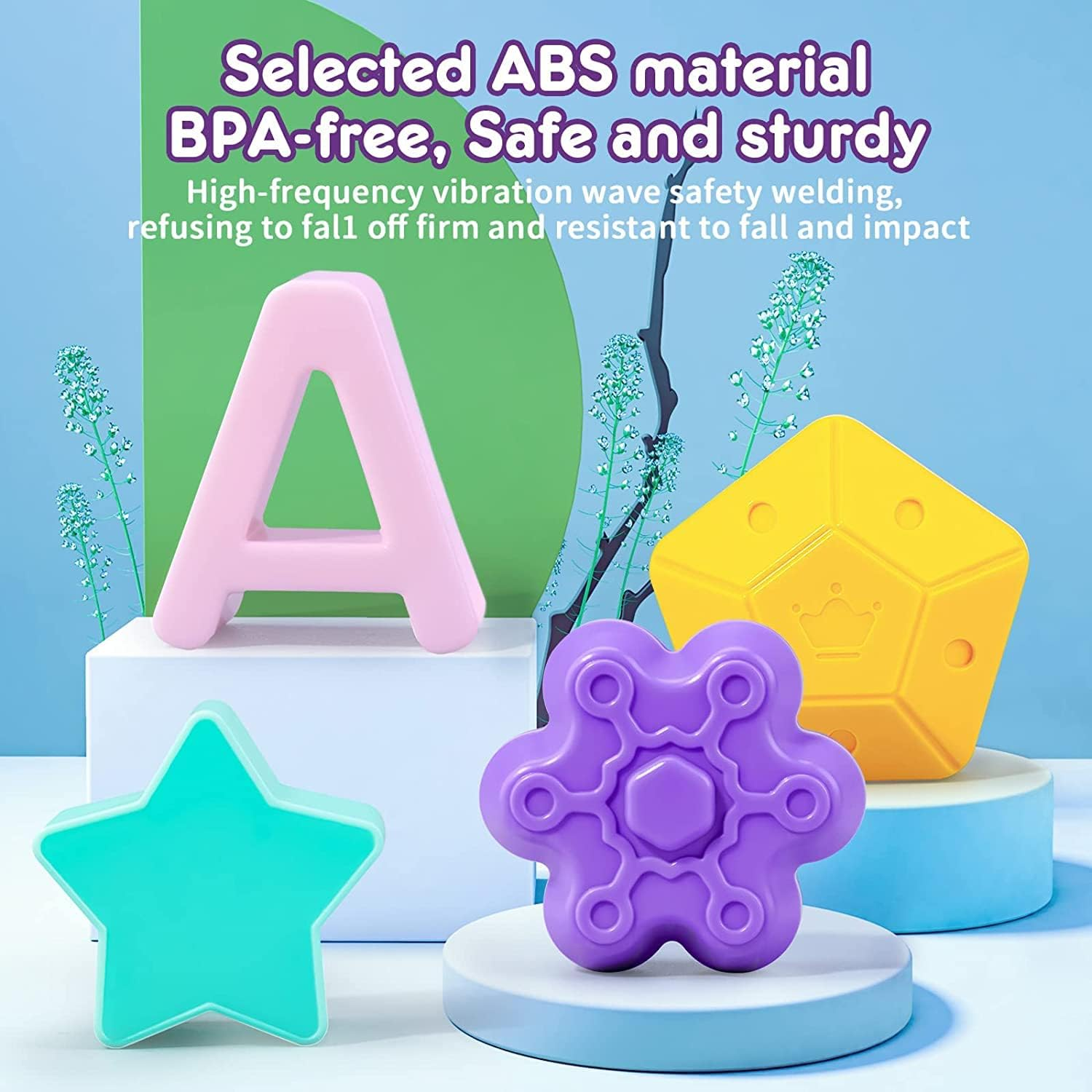 Baby Sensory Shape Sorter Blocks Toy, Activity Cube, Montessori Educational Learning Fine Motor Skills Toys for Babies Toddlers image number 5