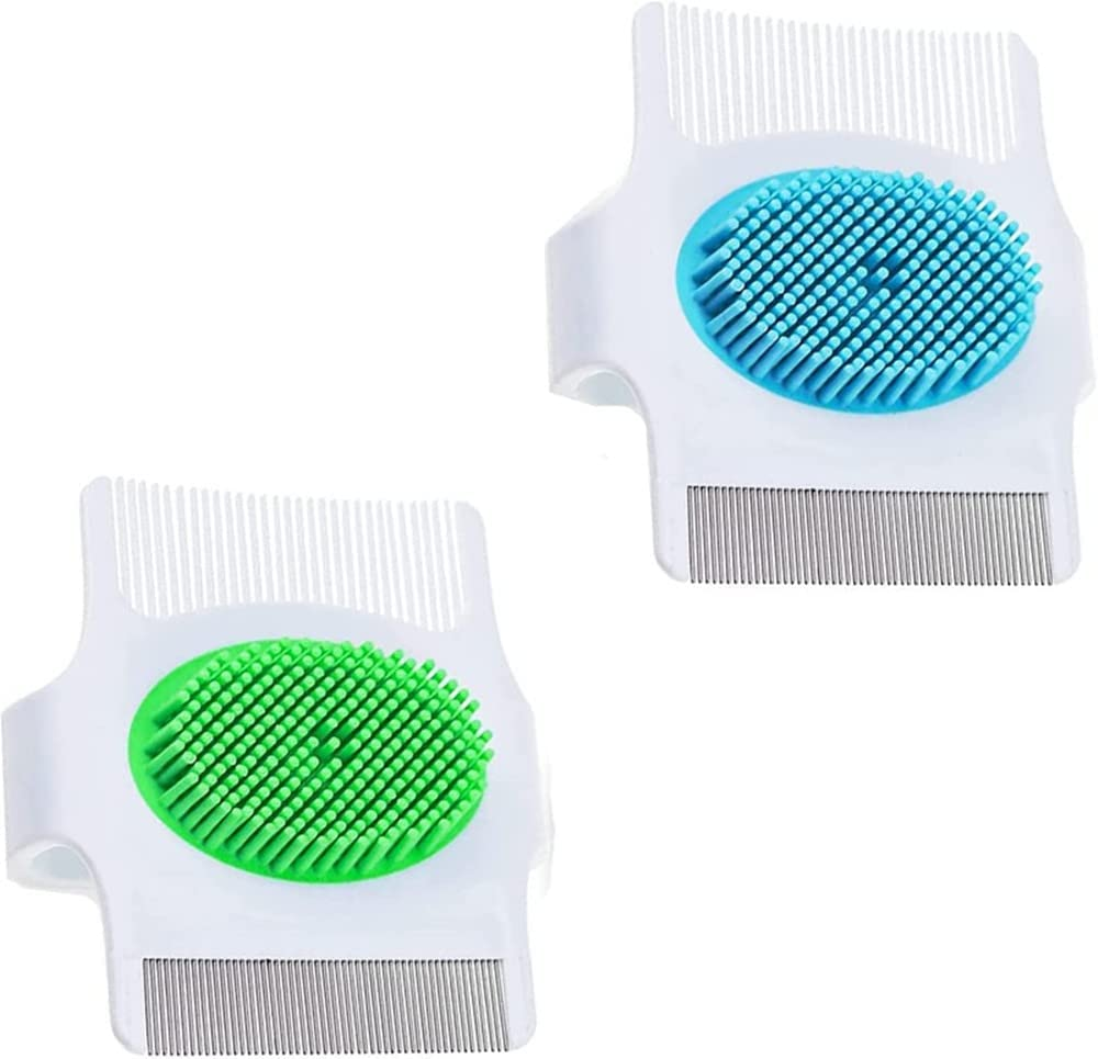 Cradle Cap Comb, Hair Rubber Brush, Cradle Cap Brush, Shower Brush, 2-Piece Cradle Cap Brush and Comb, 3-In-1 Design Cradle Cap Brush, Cradle Cap Silicone Brush, Scalp Brush image number 1