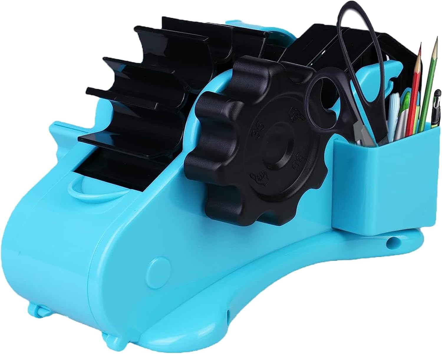 Heat Tape Dispenser, Multiple Roll Cut Heat Tape Dispenser Sublimation to Precut 1.4'' Pieces for Heat Press, 1+3'' Core, Semi-Automatic Heat Transfer Tape Dispenser with Compartment Slots (Navy Blue) image number 4