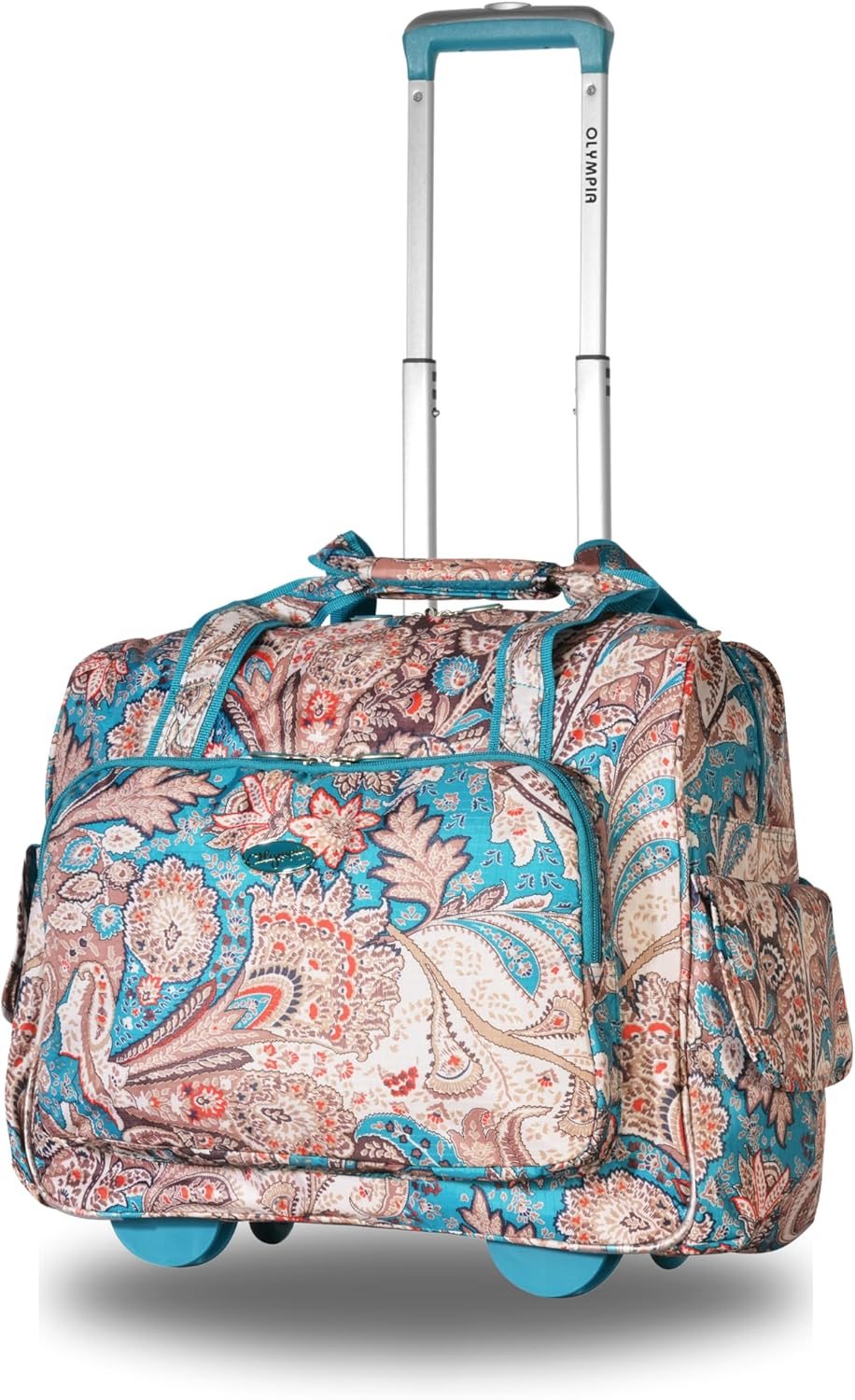 Olympia Deluxe Fashion Rolling Overnighter - Black/Purple image number 2