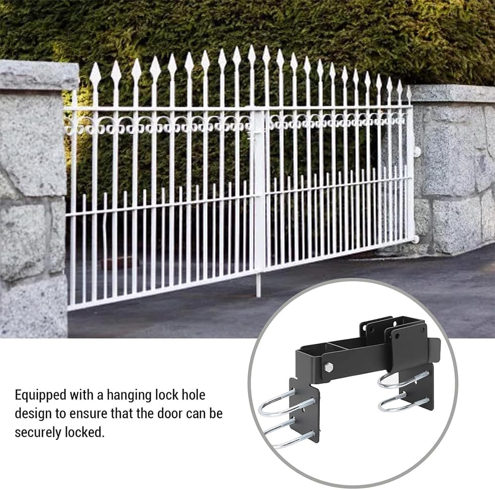15.5&times;10 Cm Chain Link Fence Double Gate Latch,Windproof and Rainproof, Not Easy to Rust, Sturdy, Not Easily Deformed, Durable and Long-Lasting,Secure,Equipped with a Hanging Lock Hole Design image number 1