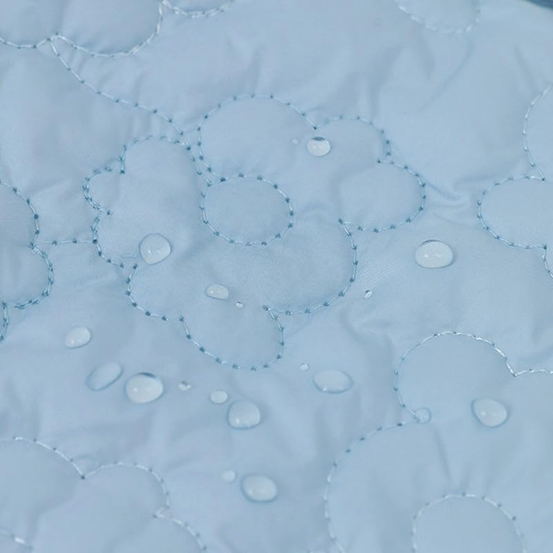 Floral Quilted Makeup Bag with Zipper - Multifunctional Cosmetic Pouch for Storage and Organization - Toiletry and Beauty Essentials Carrier, Perfect for Travel and Daily Use - Blue (28X15Cm) image number 6