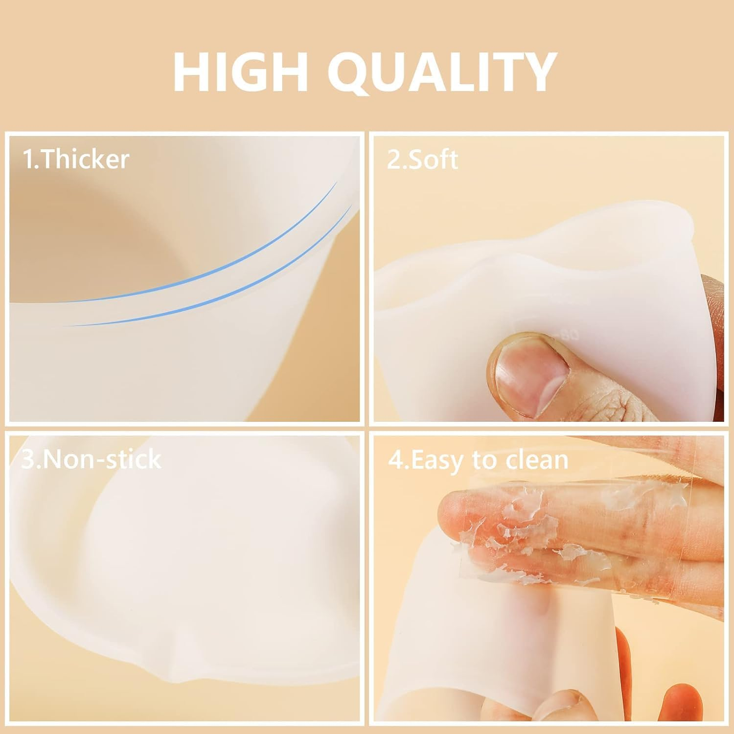 Silicone Resin Measuring Cups Tool Kit- 250 & 100 Ml Measure Cups, Silicone Popsicle Stir Sticks, Pipettes, Finger Cots for Epoxy Resin Mixing, Molds, Jewelry Making, Waxing, Easy Clean