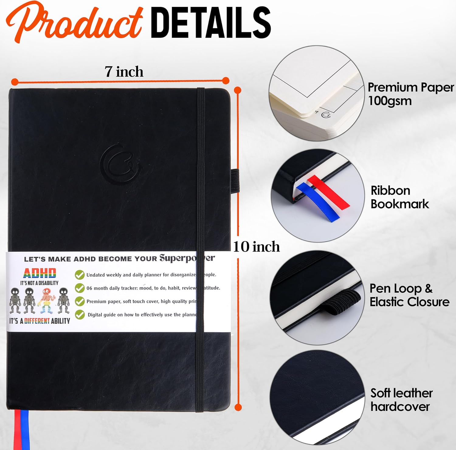 ADHD Organization Planner for Adults: the 6 Month Undated Weekly and Daily Schedule Organizer for Neurodivergent Individuals, Enhancing Focus, Productivity, and Organization for ADD and Disorganized People image number 3