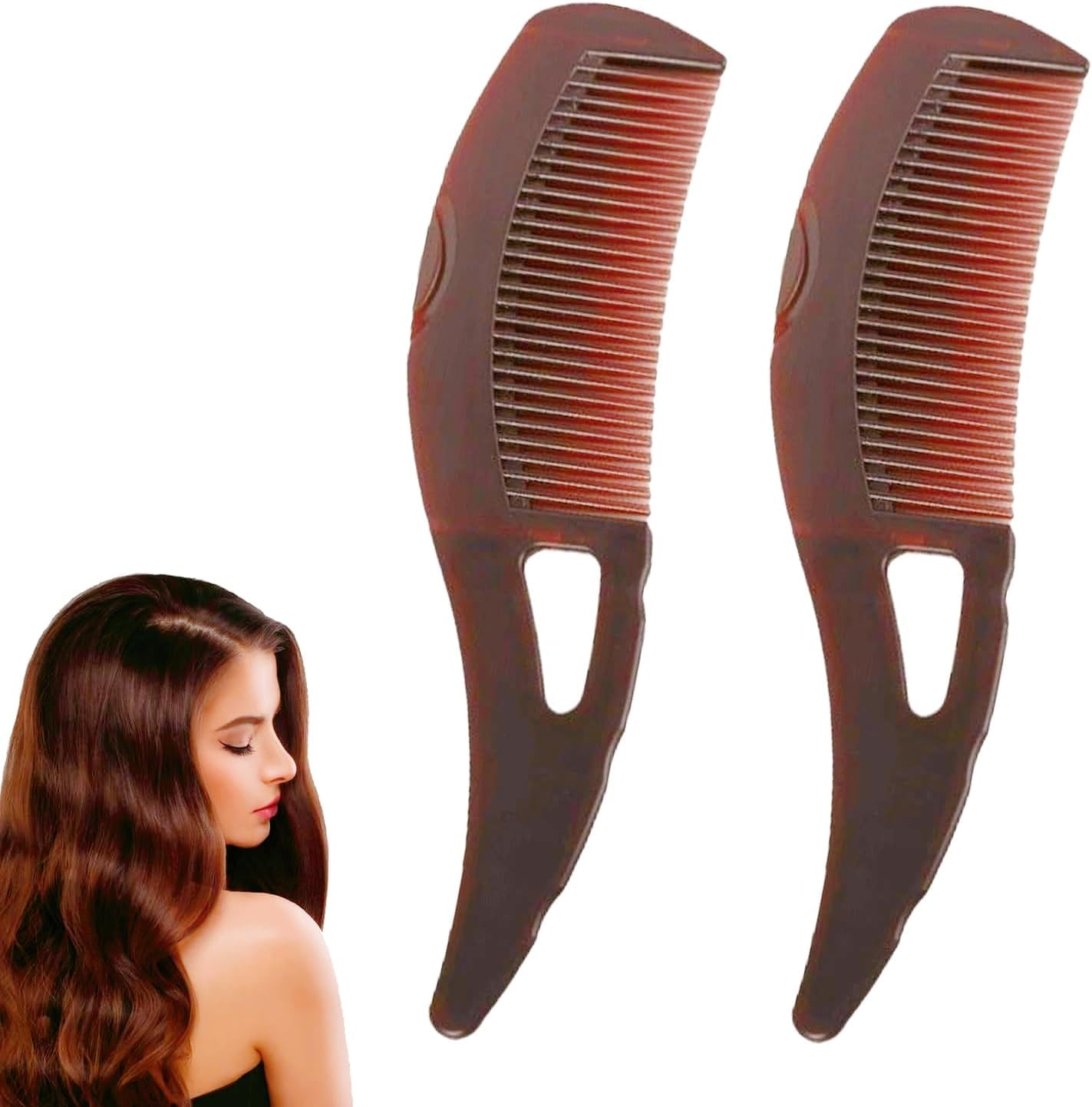 Dandruff Comb, Stainless Steel Fine Tooth Scalp Psoriasis & Lice Remover Comb, Detoxing Hairbrush for Scalp Massage - for Women, Men, and Kids image number 2