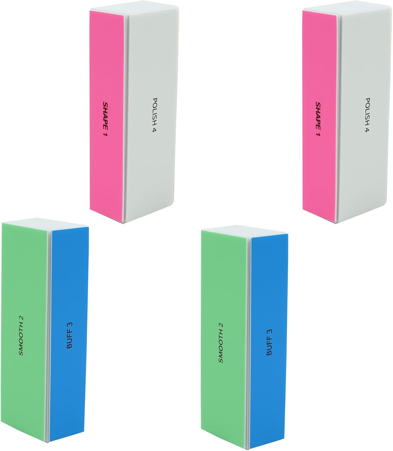 Teccfly 4-Way Nail Buffer Block,4 Pcs Professional Nail File and Polisher,Nail Shine Buffers Blocks Files for Natural and Acrylic Nails,Fingernail File,120/240/600/3000 Grit for Buffing Shinning image number 2