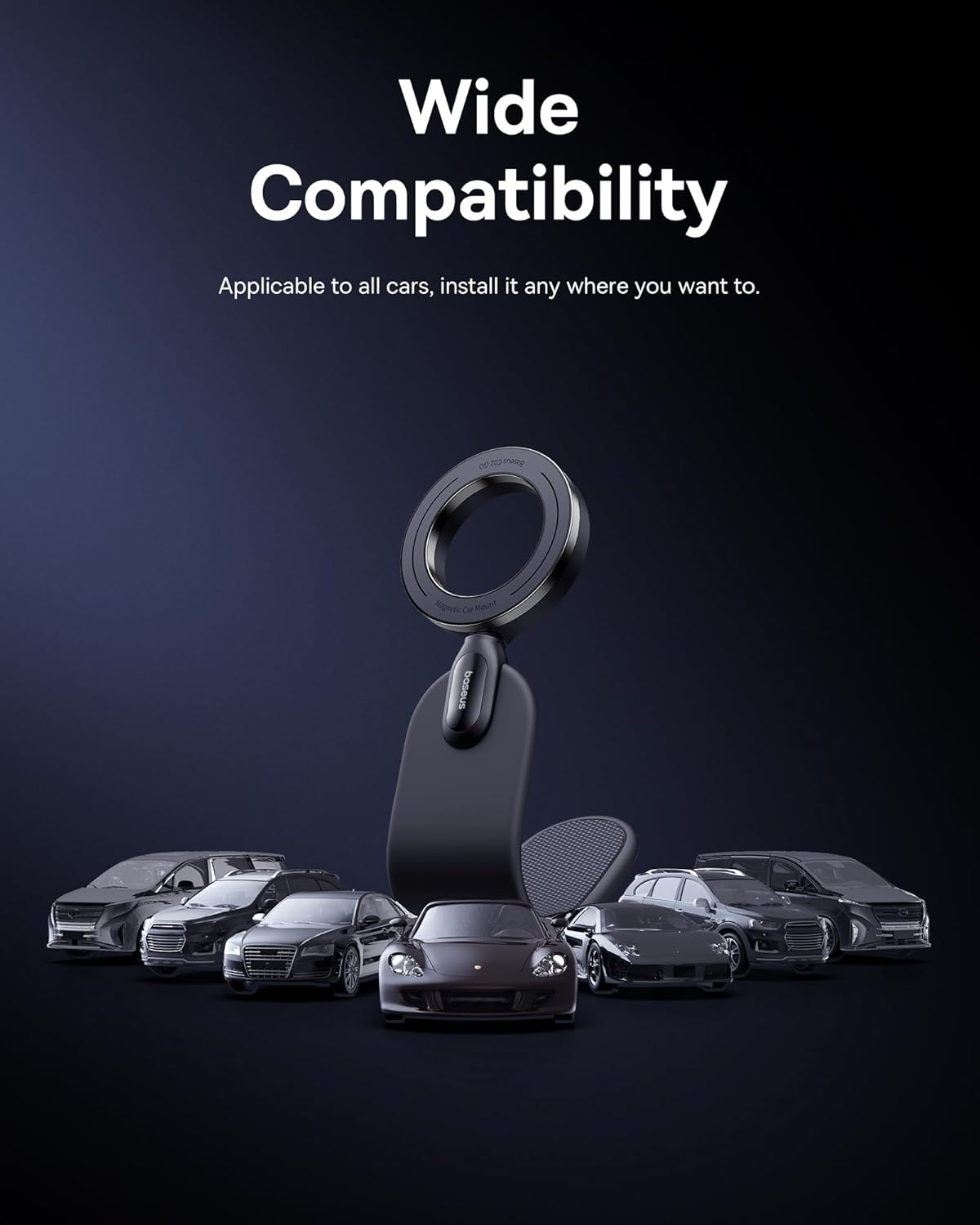 Baseus C02 Go Magnetic Car Phone Holder for Dashboard, 360&deg; Rotatable Mobile Holder for Car, Bendable Design Car Phone Mount with Ultra Strong Magnets for Iphone 15 Pro Max, &lrm;Samsung S24 Ultra image number 4