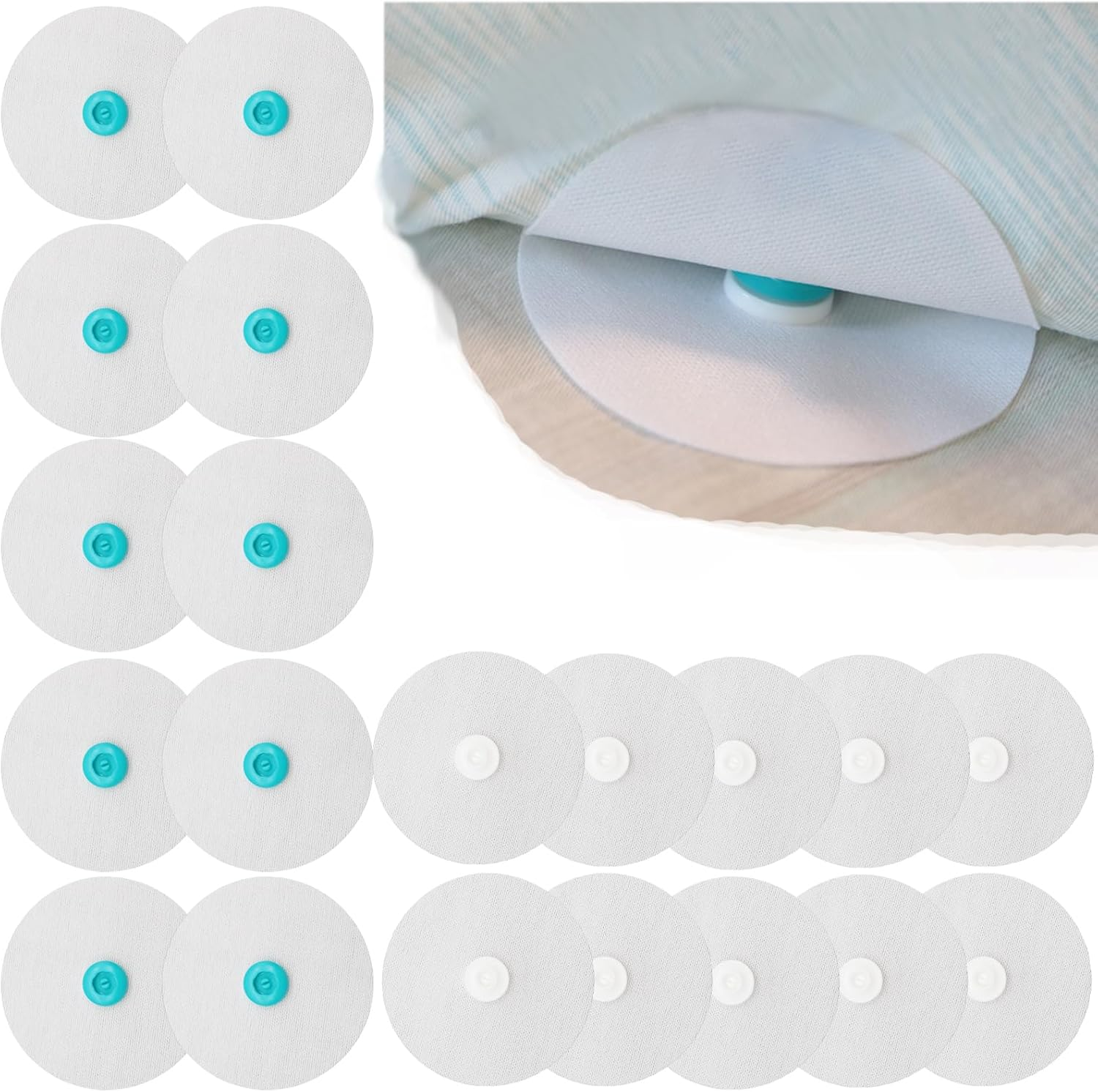 20 Pcs (10 Pairs) Duvet Snaps - Prevent Comforter Duvet Cover Snaps Fasteners - Iiron on Duvet Snaps -Corner Keepers Prevent Duvet from Shifting in the Quilt Cover Fits All Thickness Quilt Sheets image number 1