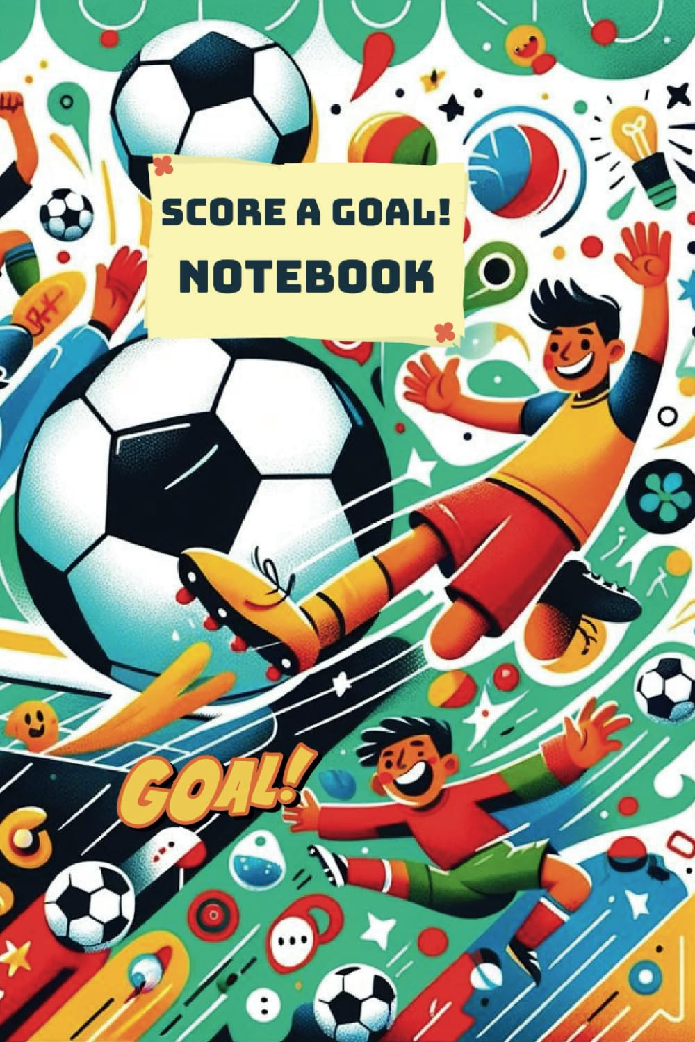 SCORE a GOAL! NOTEBOOK: Composition and Writing Soccer/Football Notebook for Kids, with 140 Dotted Pages, 6&rdquo; X 9&rdquo; in Size
