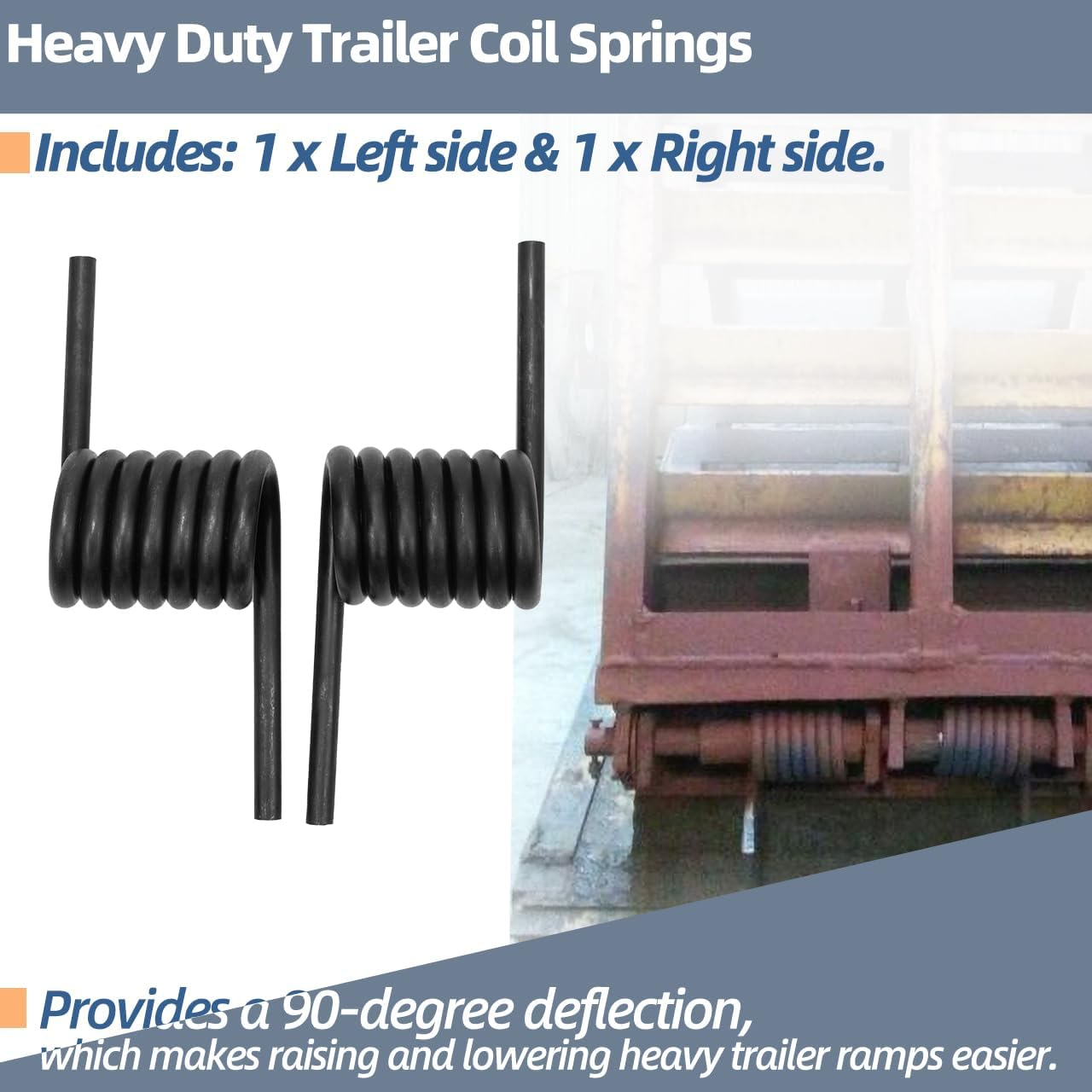 Trailer Ramp Coil Springs, Heavy Duty Trailer Springs Right & Left Ramp Gate 2000 Lbs RS16933LH RS16933RH, Fits for Trucks, Trailer Gates (1 Pair) image number 1