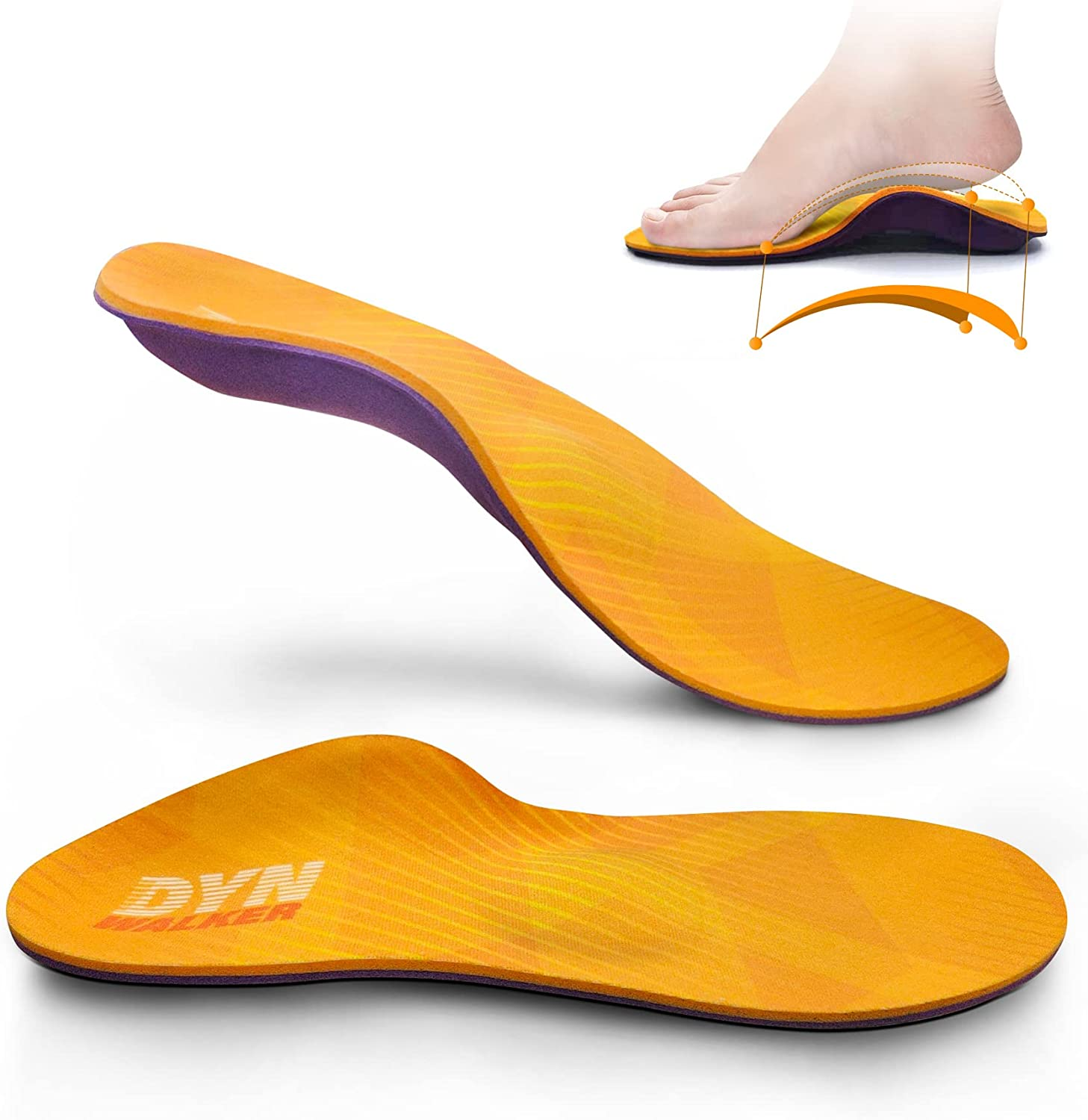 Plantar Fasciitis Support Insoles, Dynwalker Foam Insoles, Flat Feet, Achilles Tendonitis, Bunion Relief, Metatarsalgia, Bone Spur, M image number 4
