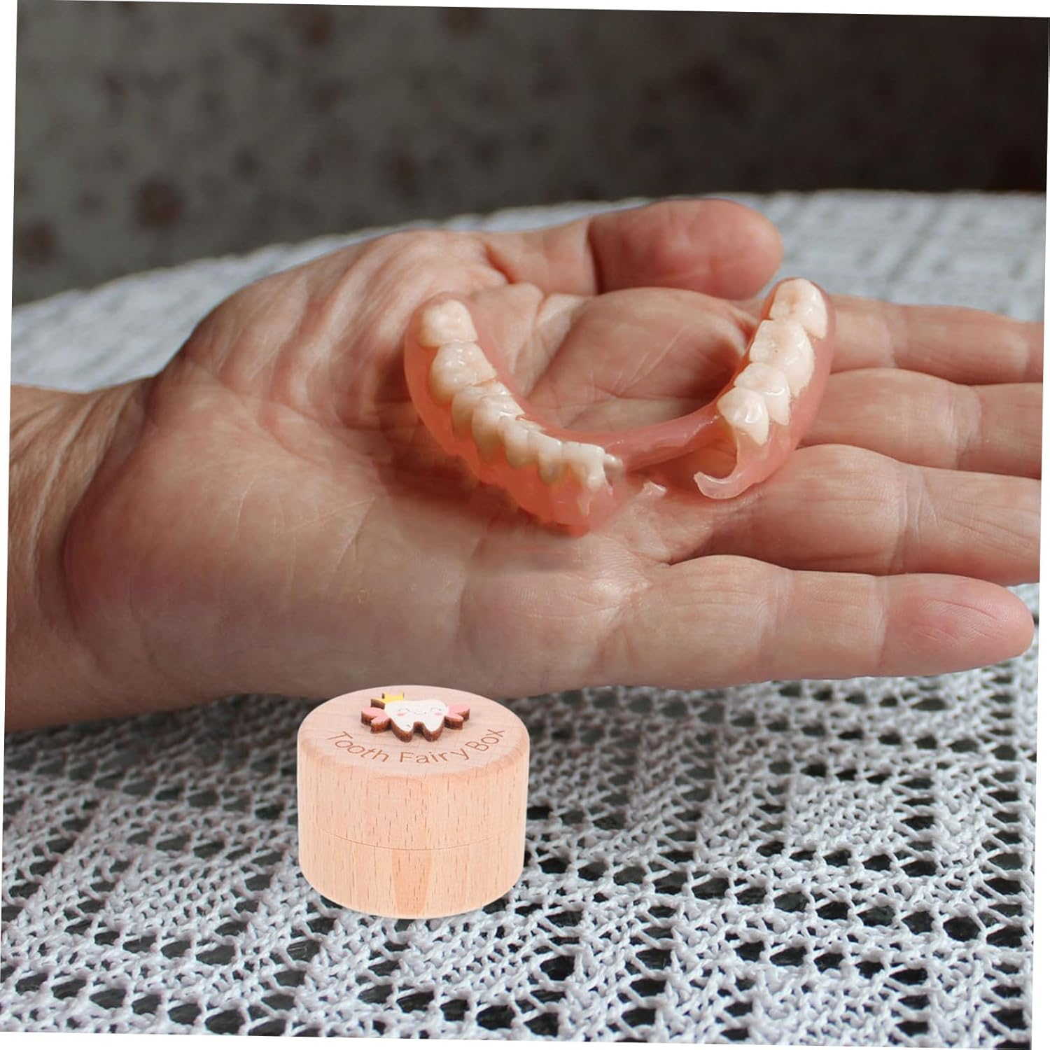 Generic Wooden Keepsake Storage Box for Cute Tooth Organizer to Cherish Lost Teeth and Hair Thoughtful for Milestones and Growth Memories image number 2