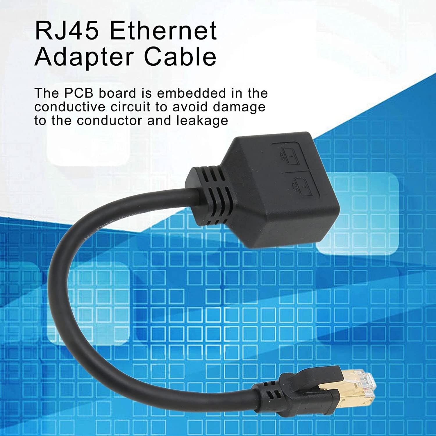 RJ45 Network Ethernet Splitter 1 to 2 Port, RJ45 1 Male to 2 Female LAN Ethernet Splitter, Suitable Super Cat5, Cat5E, Cat6, Cat7 LAN Ethernet Socket Connector Adapter image number 3