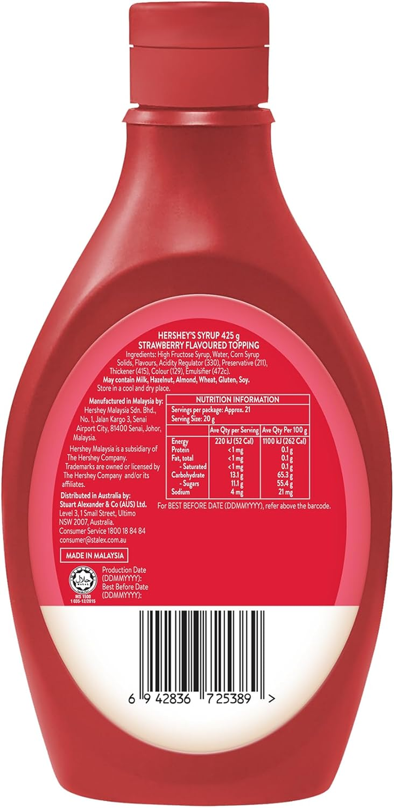 Hershey'S Strawberry Flavored Syrup 425 G