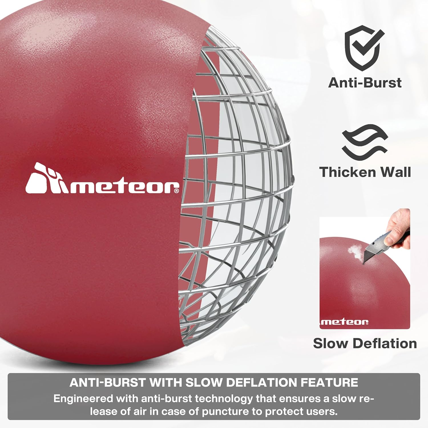 Meteor 2Pcs Mini Pilates Ball (25Cm) - Small Swiss Ball, Exercise Ball, Fitness Ball, Barre Ball - Ideal for Yoga, Pilates, Therapy & Relaxation image number 1