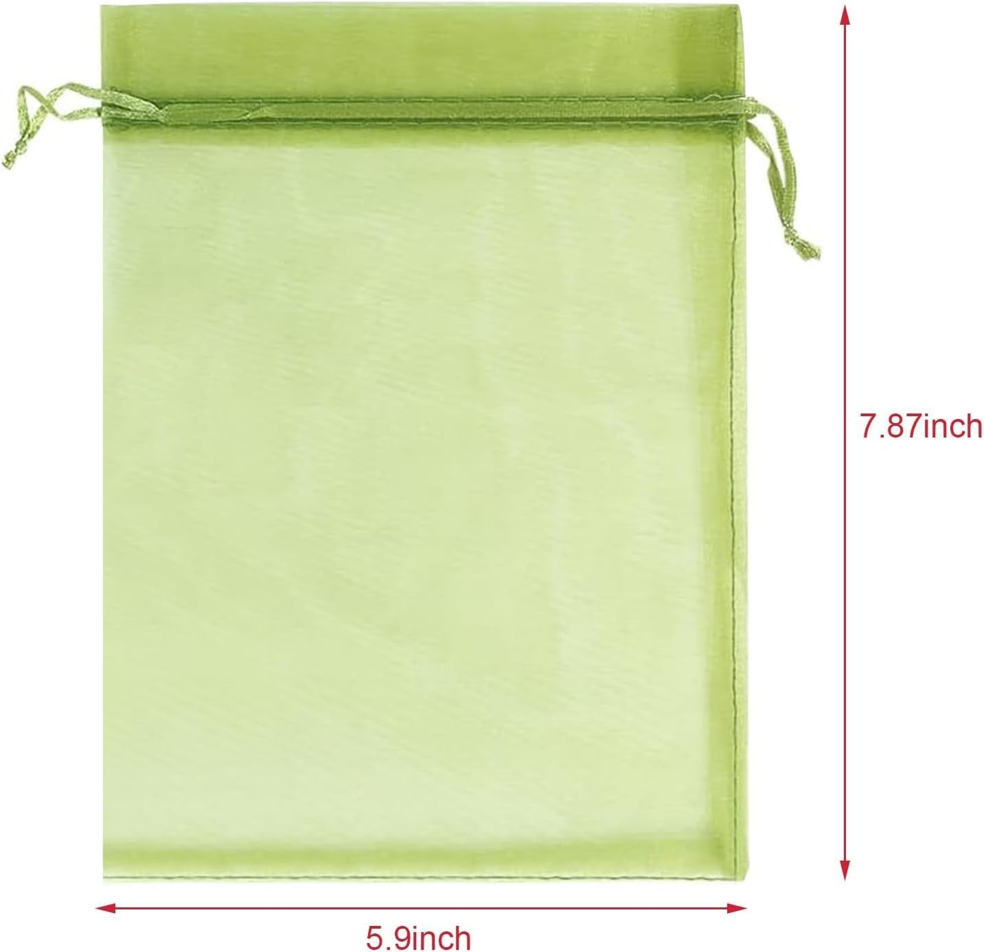 100Pcs Fruit Protection Bags 6X8 Inch,Netting Cover Bags with Drawstring,Organza Fruit Netting Bags,Garden Plant Fruit Protectors Pest Barrier Bag for Mangoes Tomatoes Fruit Trees Veggies (Green) image number 6