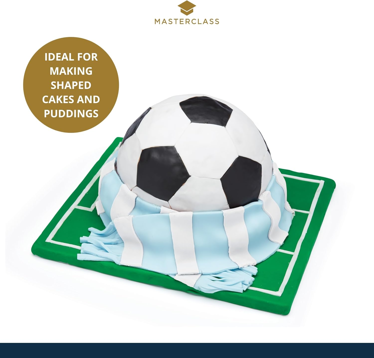 Masterclass Hemisphere Cake Tin 20 Cm, Silver Anodised Aluminium Pan, Lightweight, Heavy Duty, for Baking Half Sphere Cakes, 8 Inch image number 2