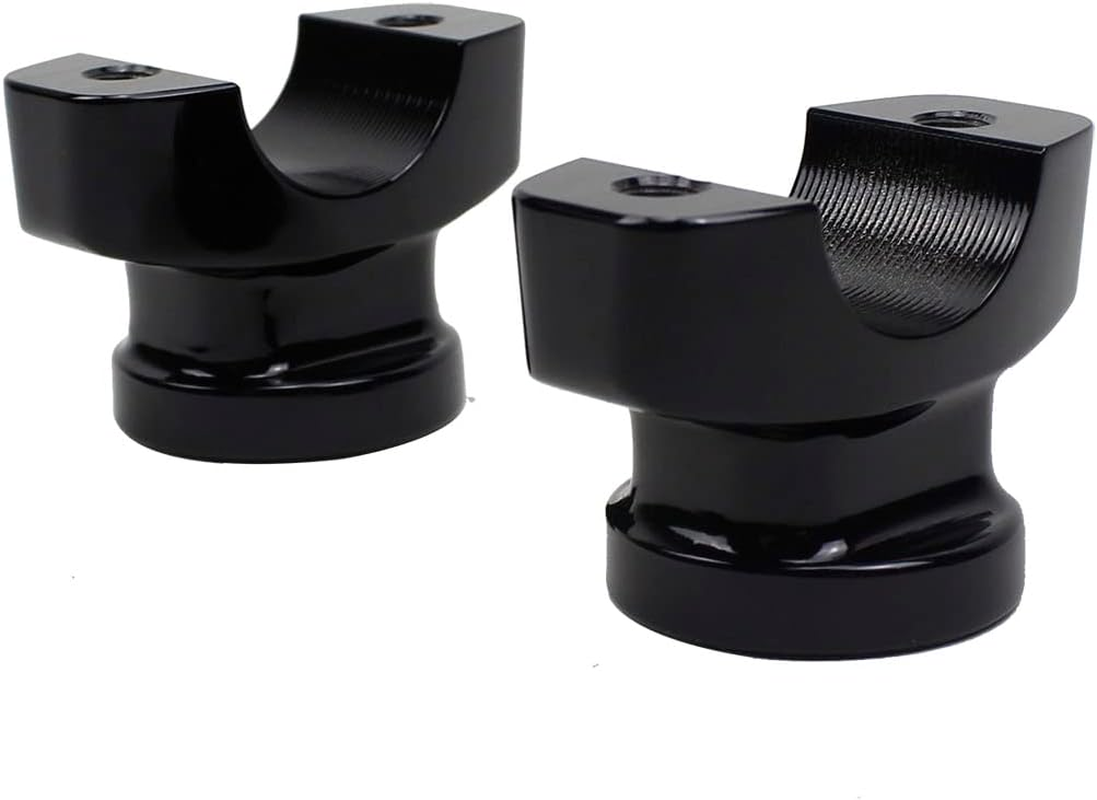 POWER JAMES Black Low Profile Straight Handlebar Risers 1 1/4 Inch for Harley Davidson Breakout FXBR/S FXSB 2013-2023 with 1.25" Clamping Area image number 3