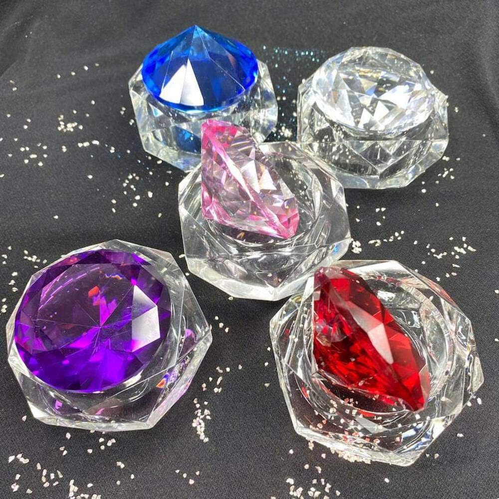 Large Crystal Glass Jar 50Ml with Beautiful Stone Diamond Shape image number 2