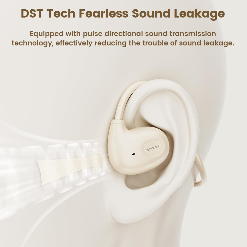 Toocki Headphones Audio Bluetooth 5.3, Battery Life 8 Hours, IPX4 Waterproof, Speaker 14.2 Mm, DST Tech, 12.5 G, Digital Control, Extra Ear with Drop Protection image number 2