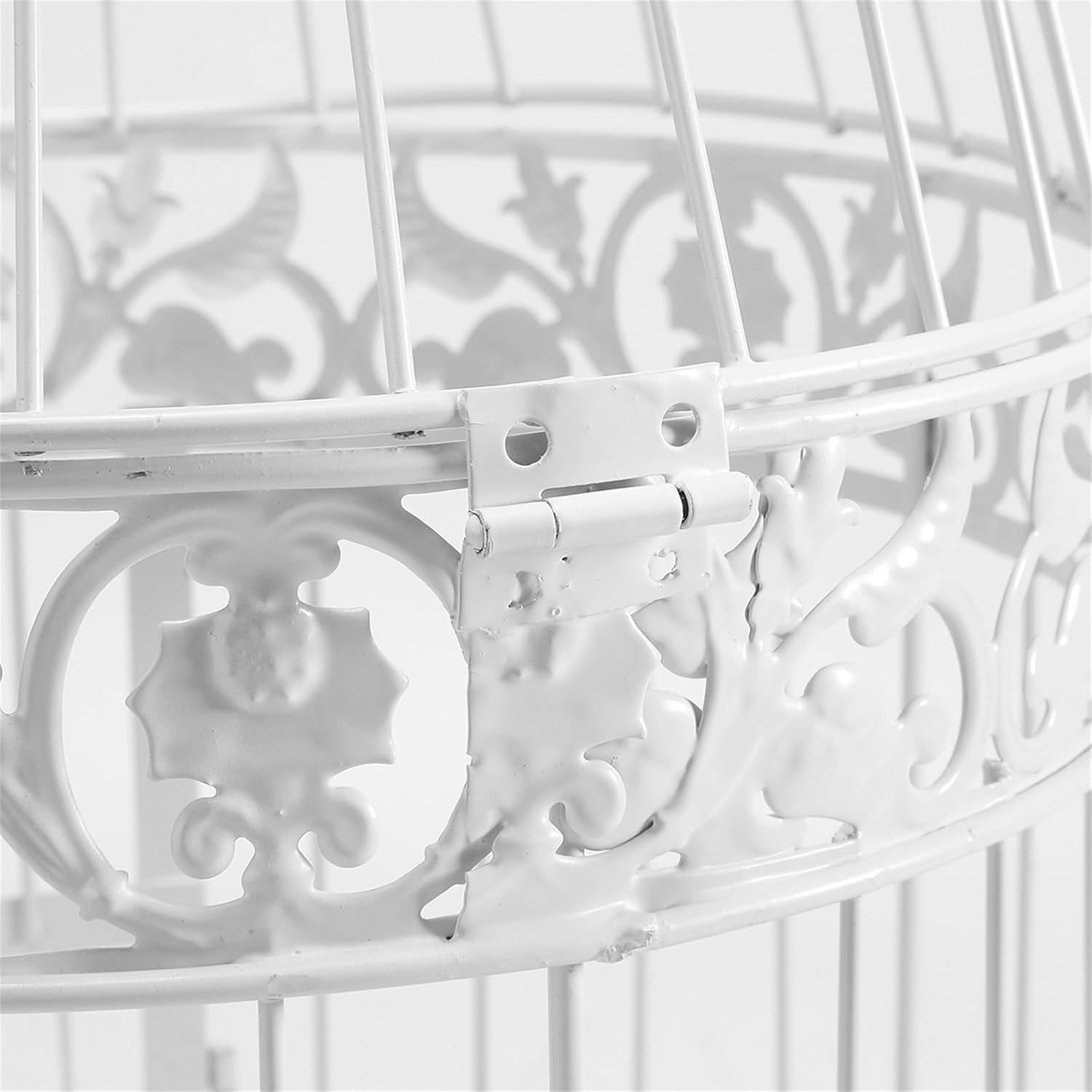 White Iron Decorative Birdcage for Weddings Events Home Decor Hanging with Hook image number 5