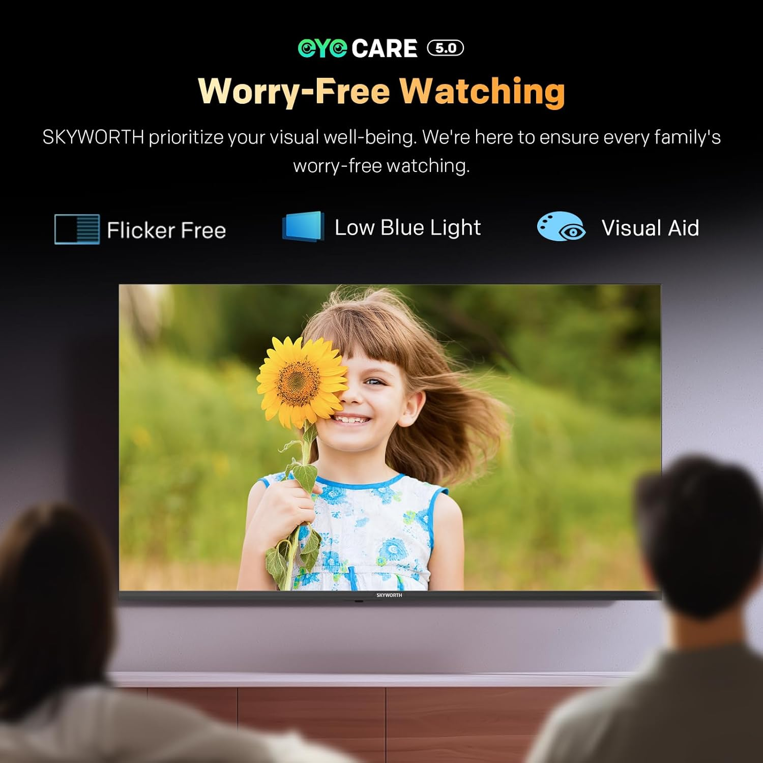 SKYWORTH 40" E5500H Eyecare Smart Google TV, 1080P FHD, HDR10 HLG, Find-My Remote, AI Picture Processing, Dolby Audio, Screen Casting, Bezel Less Design, Voice Control image number 5