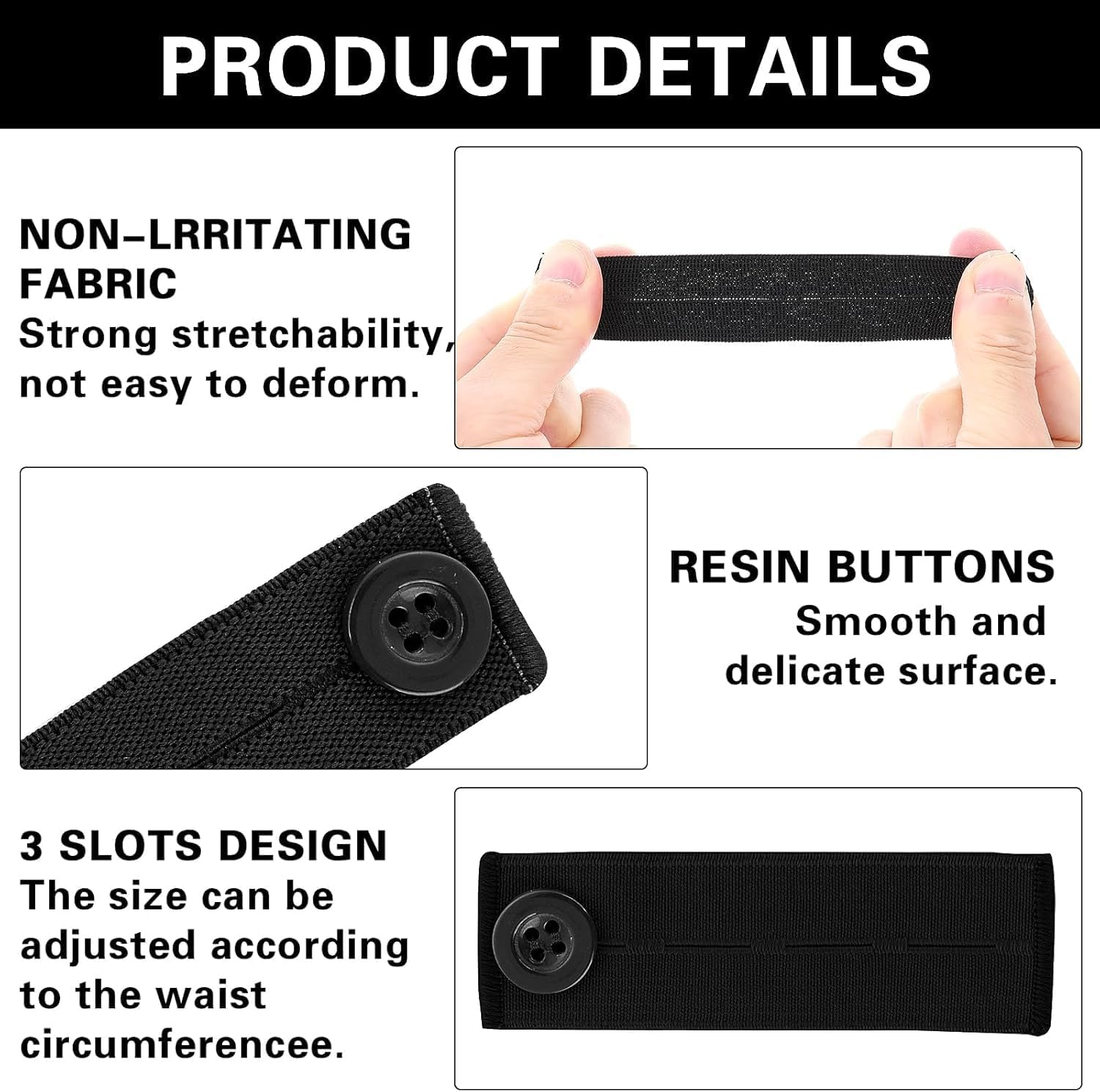 Adjustable Jean Pants Button Extenders, 12Pcs Pregnancy Pants Jeans Trousers Adjustable Waistband Expanders, Denim Button Waist Extenders Set for Men and Women image number 4