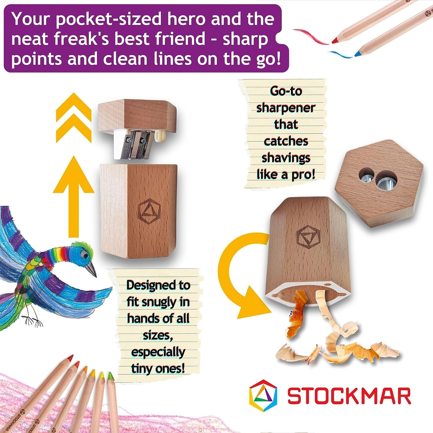 Stockmar Wooden Dual Pencil Sharpener image number 2