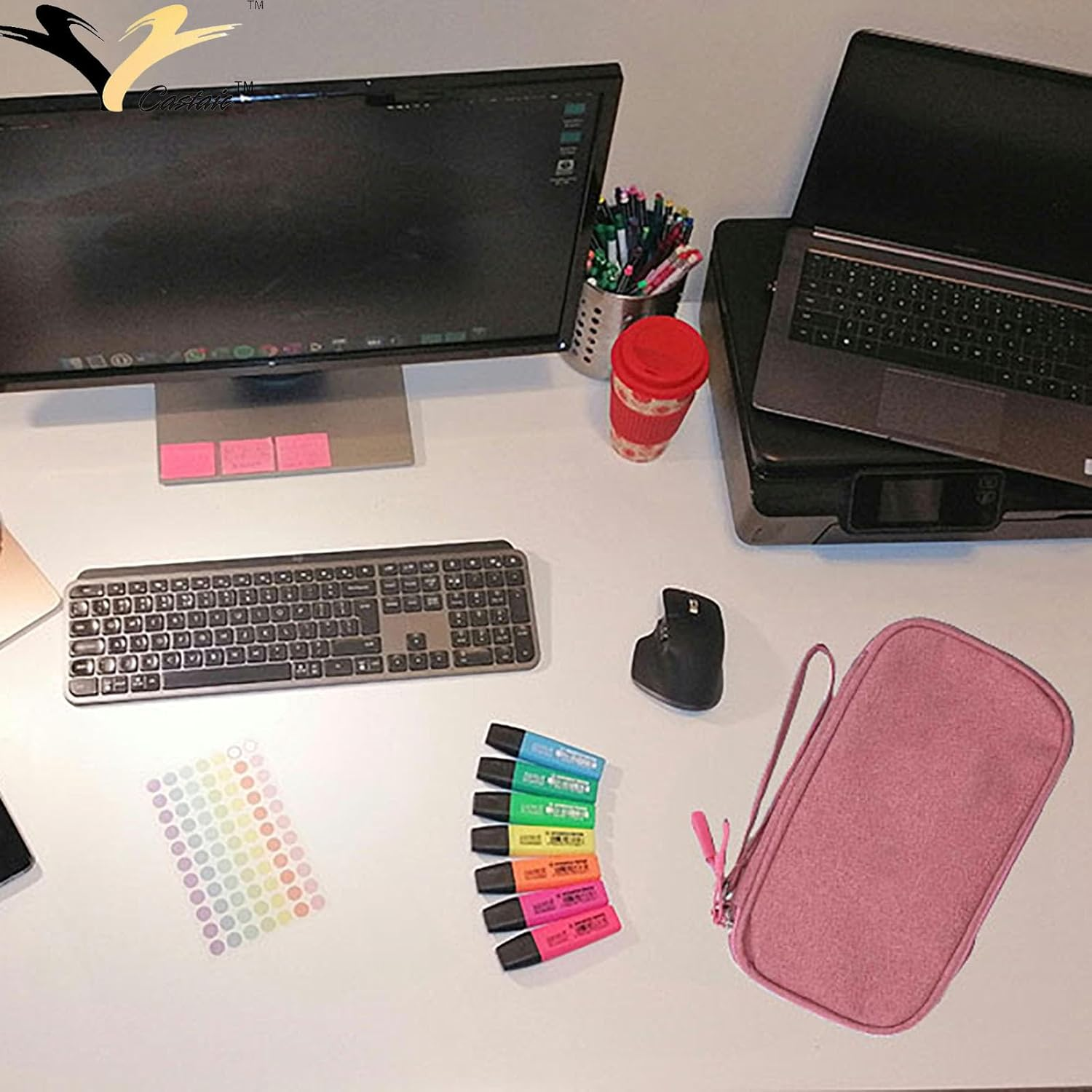 Castaic Travel Accessories Organizer Case Bag,Portable Waterproof Double Layers All-In-One Storage Bag for Cable, Cord, Charger, Phone,Sd Card,Power Adapter (Black) image number 3